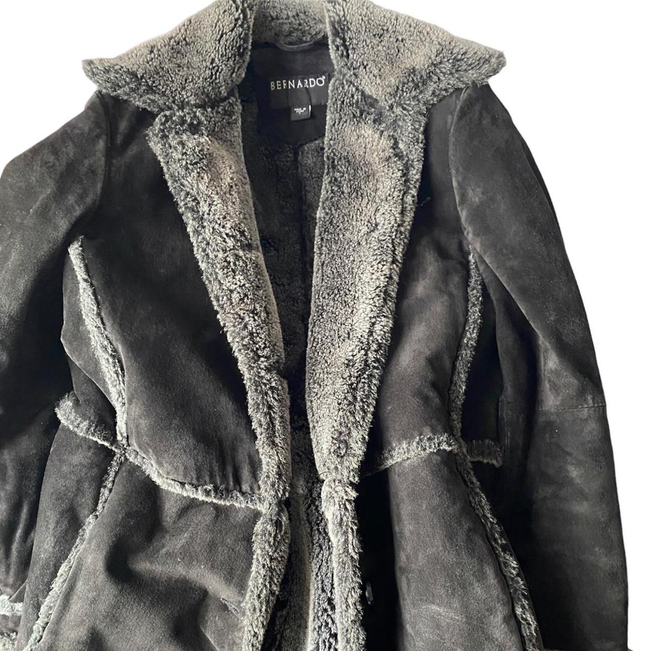 black penny lane coat size small grey faux fur... - Depop