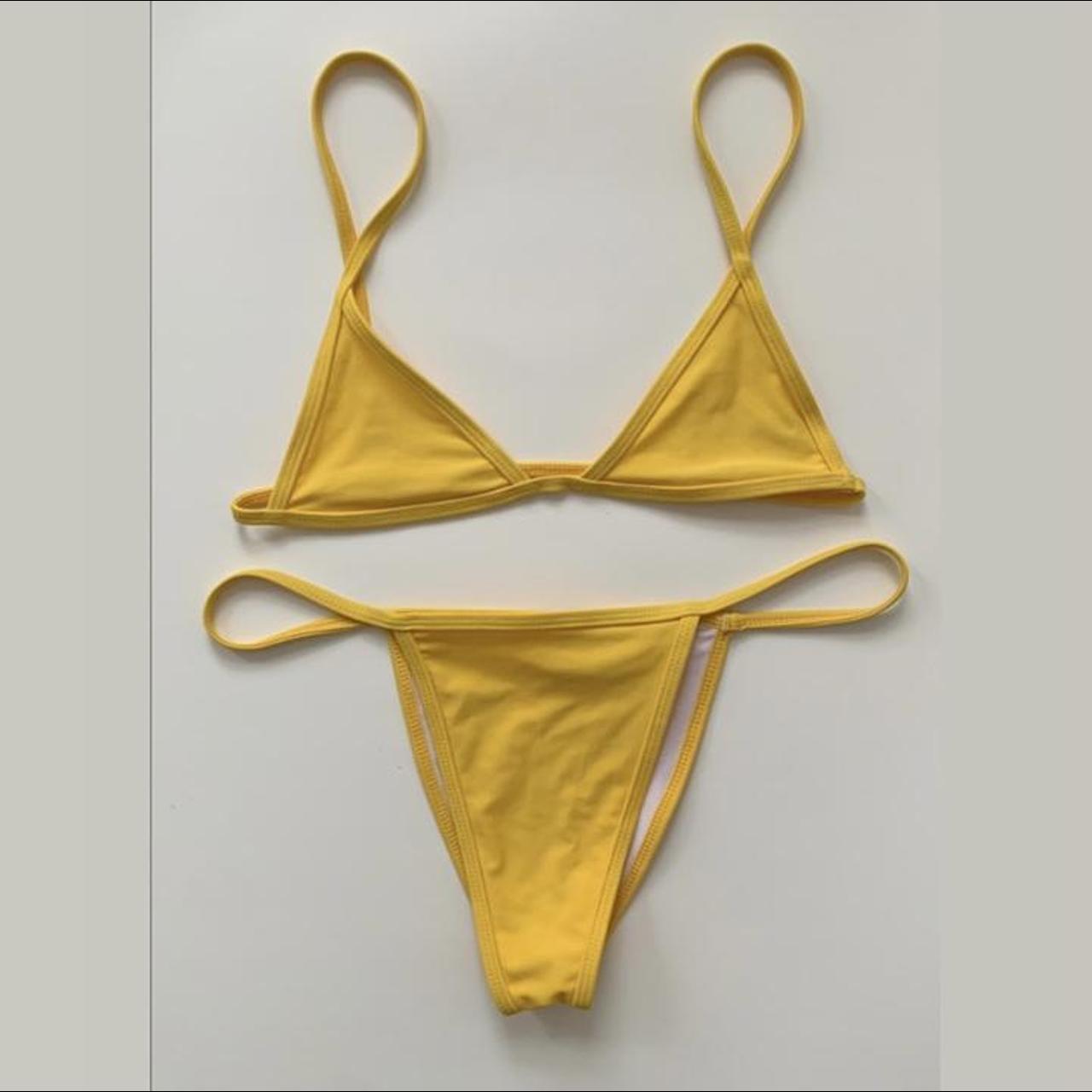 Womens Yellow Bikinis And Tankini Sets Depop