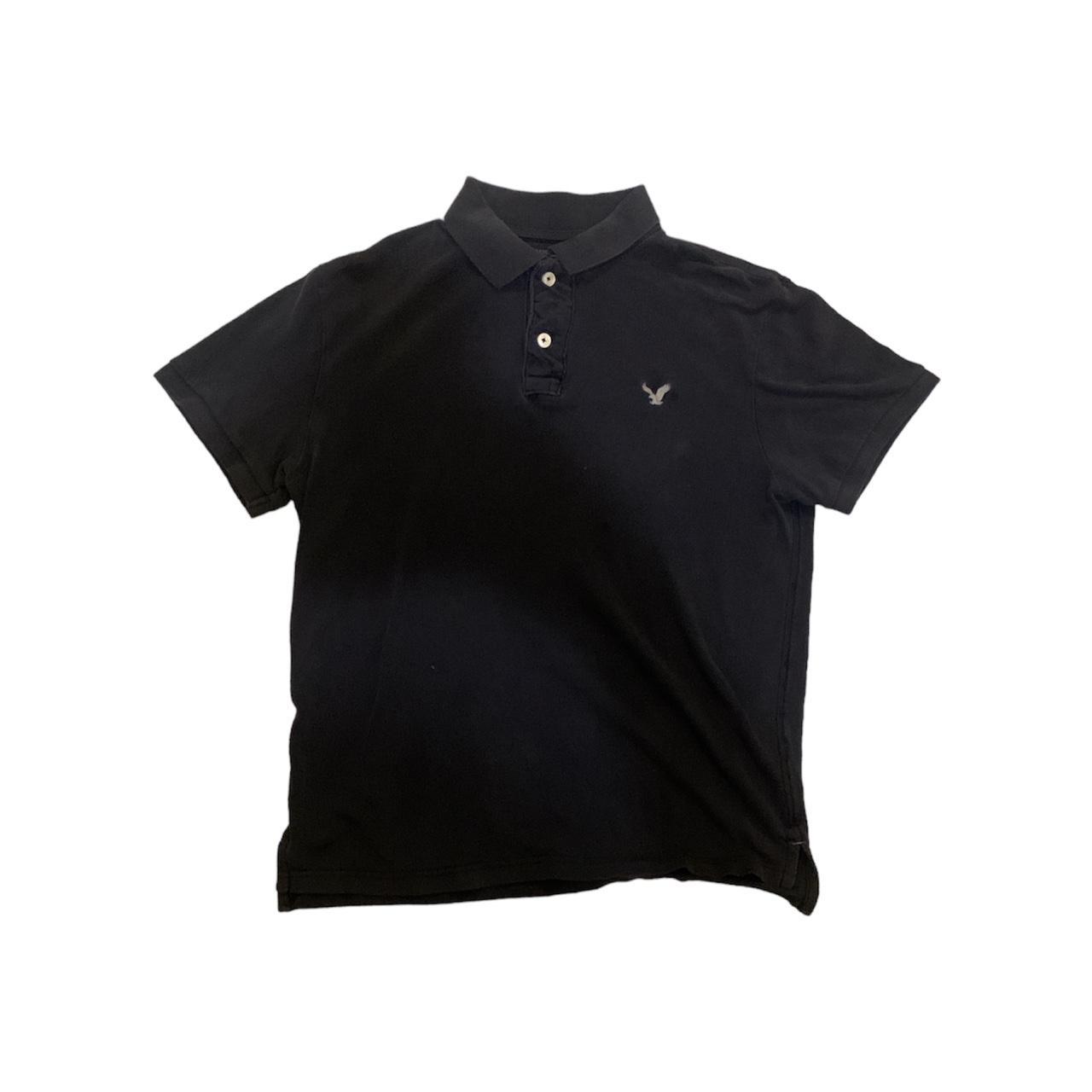 American Eagle Outfitters Men's Black Poloshirts Depop