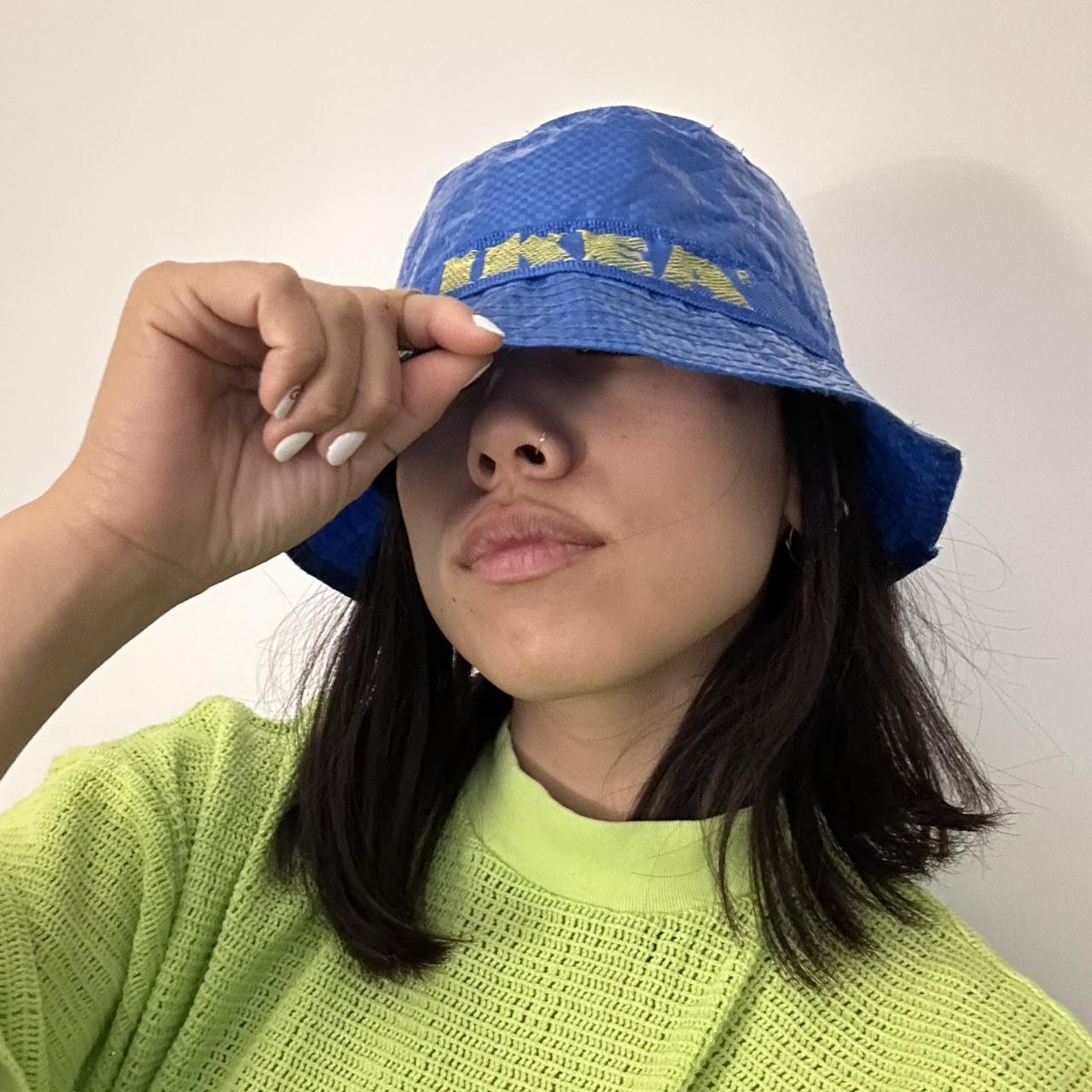 IKEA Women's Blue and Yellow Hat