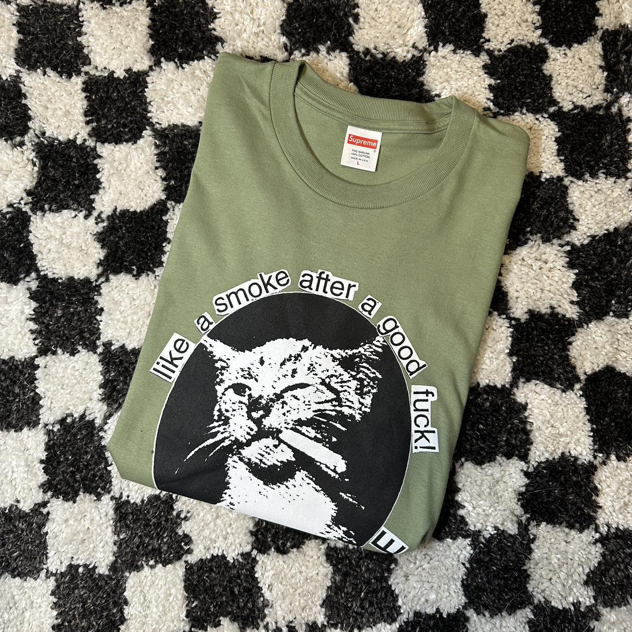 supreme light olive smoke tee; ss23; unworn.