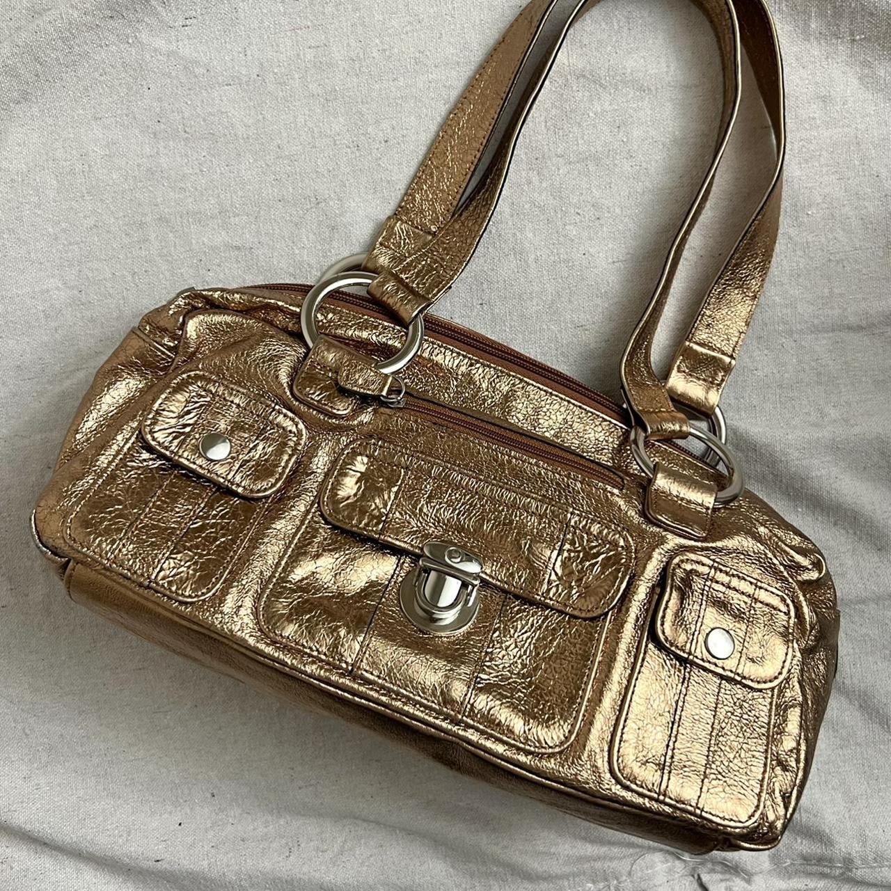 Ralph Lauren bag. vintage gold silver metallic - Depop