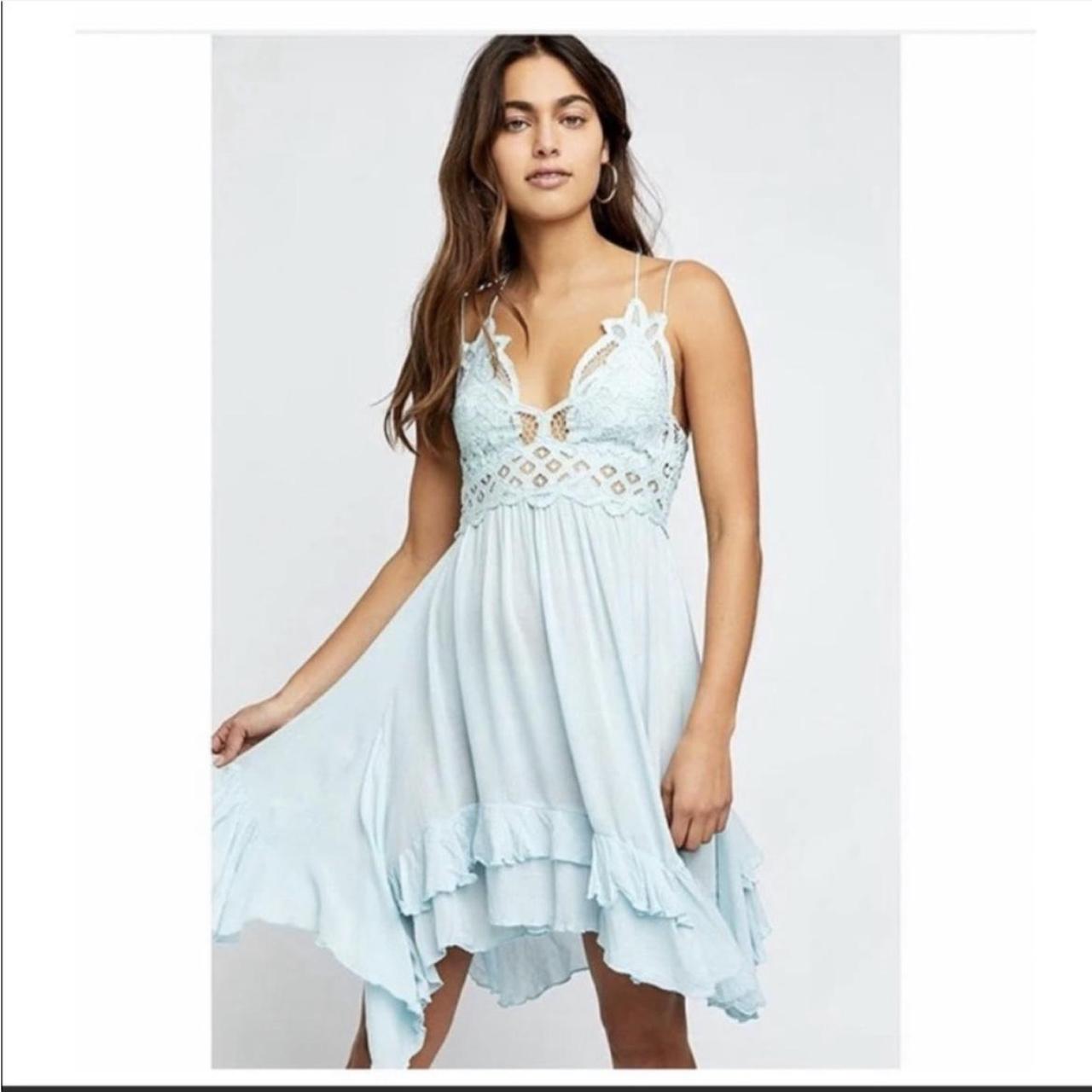 Free People One Adella Slip Dress NWT Color Sea. Depop