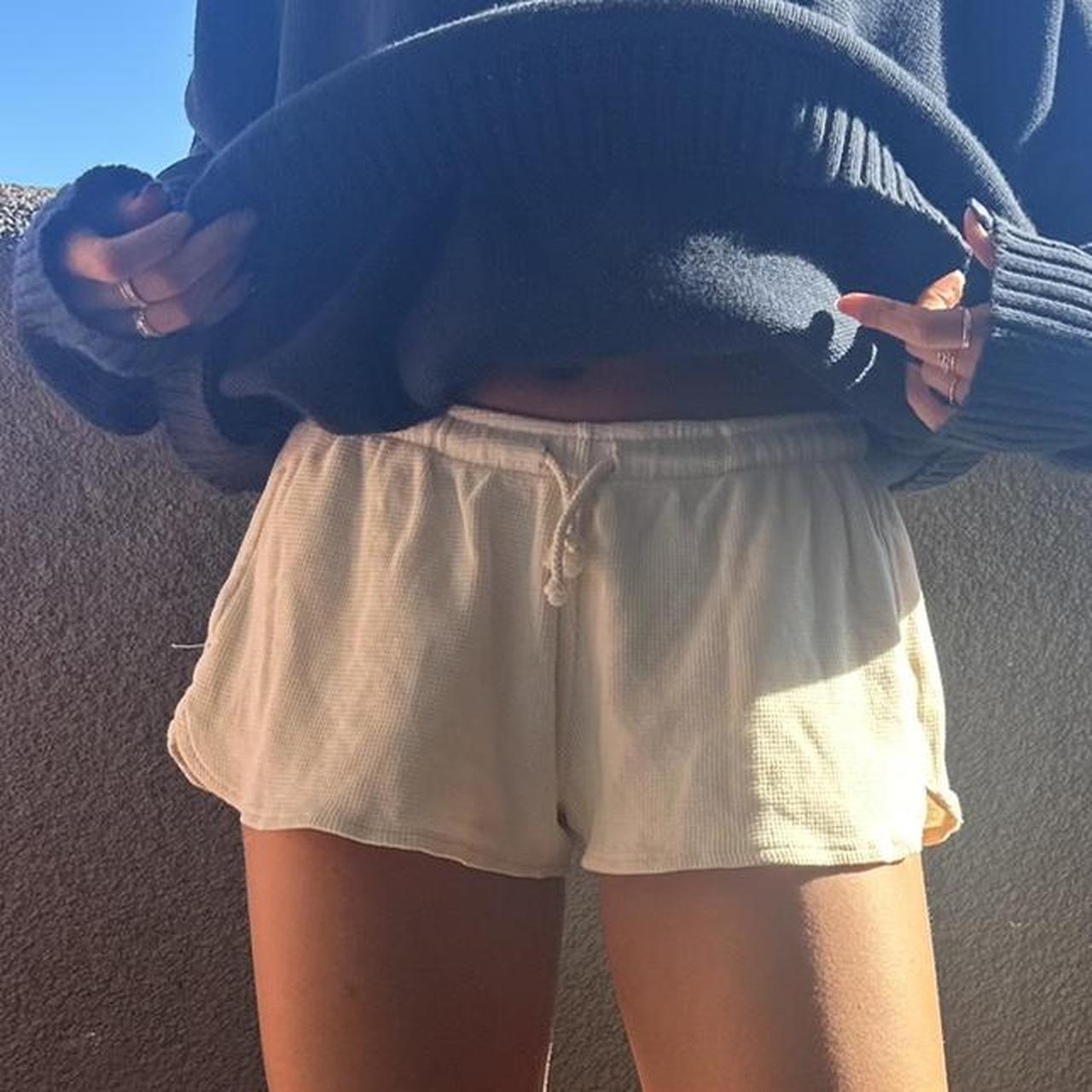 Cream waffles knit shorts from brandy Melville... Depop