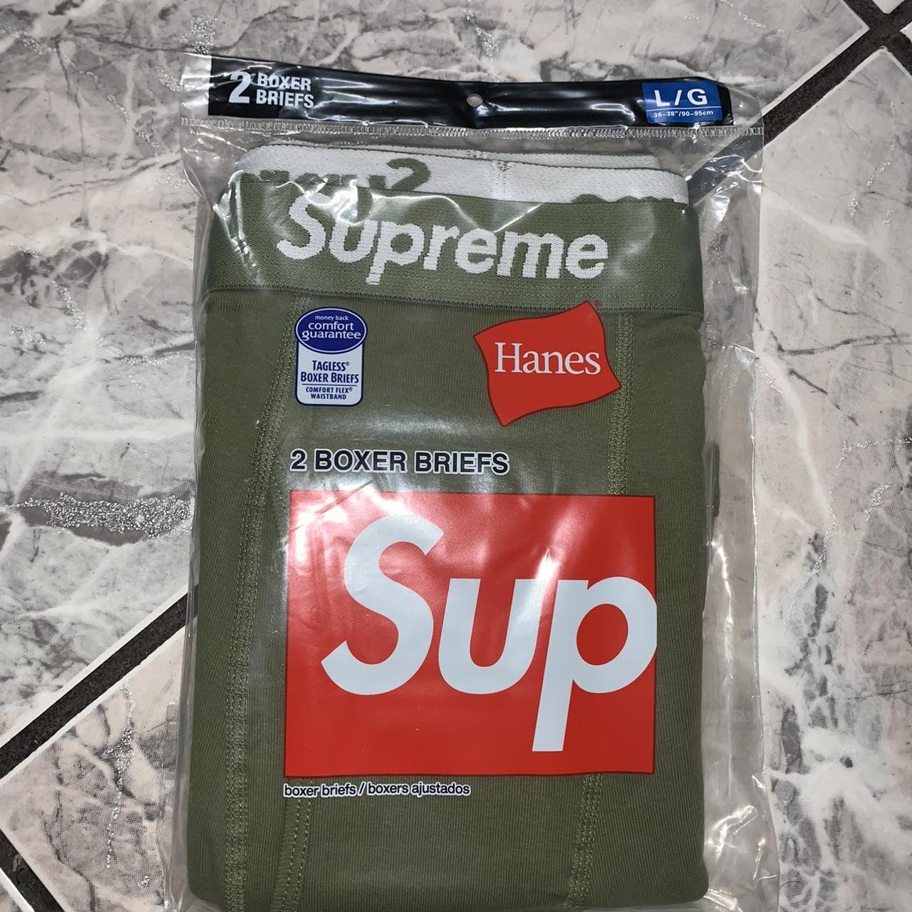 Supreme Hanes Olive Boxer Briefs 2 Pack (L) Brand... - Depop