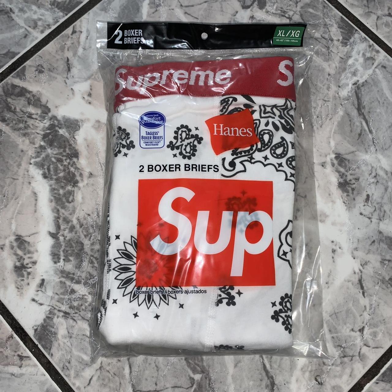 Supreme Hans White Bandana Boxer Briefs Condition:... - Depop