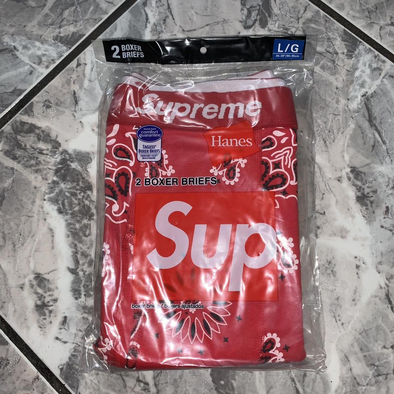 Supreme Hans Red Bandana Boxer Briefs Condition:... - Depop