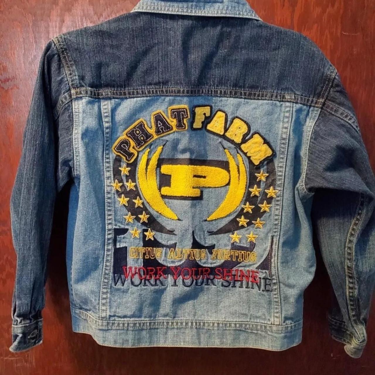 Kids Phat Farm Denim Jacket kids size 8 Embroidered | Depop