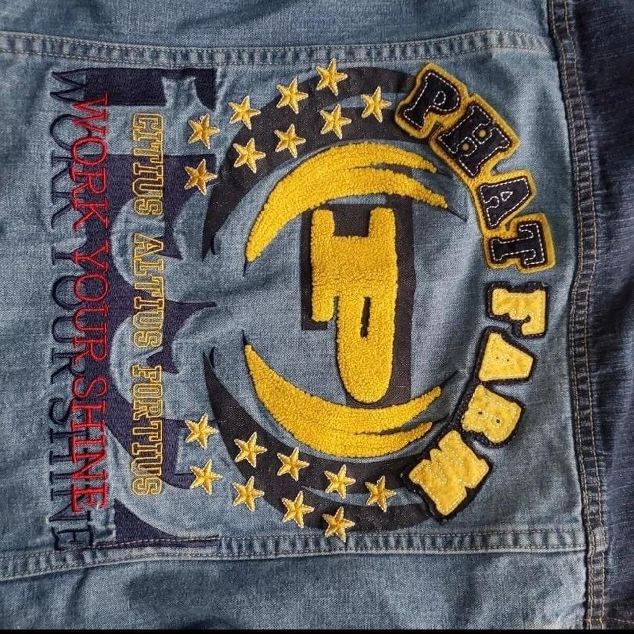 VINTAGE Phat Farm Jacket Men 3XL XXXL Blue Denim Jean Street