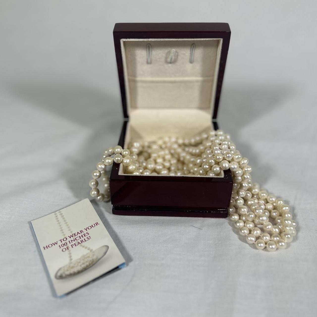 Macy's 100 inch pearl on sale necklace