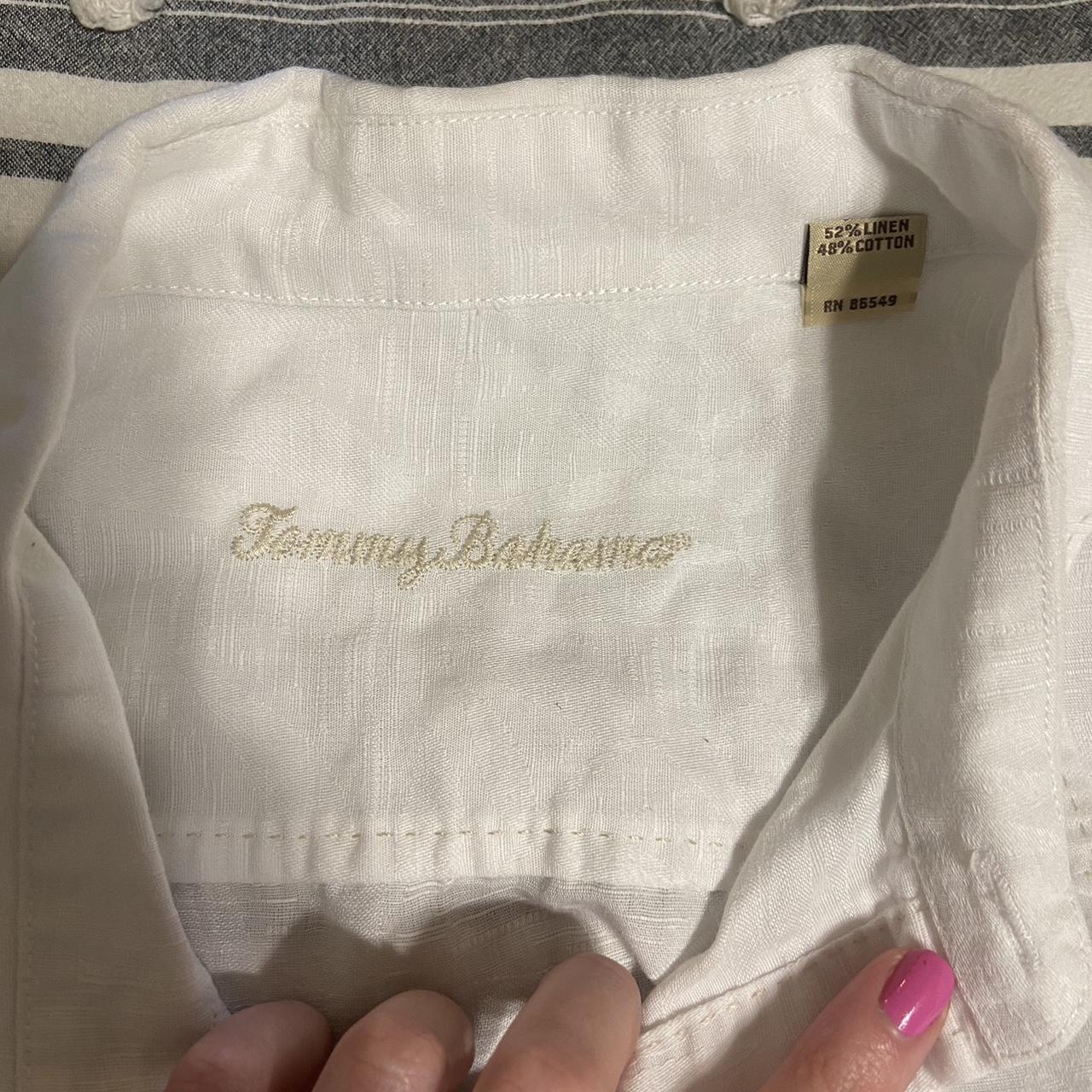 Tommy Bahama white linen button down!! Size L... - Depop