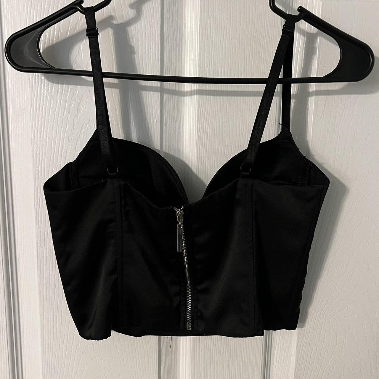 padded black corset top - Depop