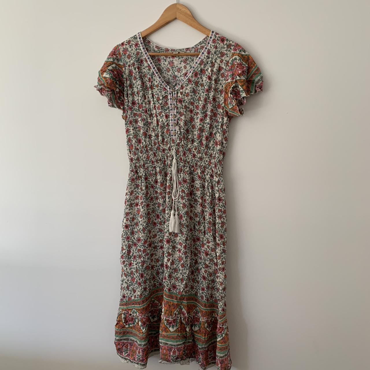 Boho 3/4 dress Labelled size 14- can fit 8-12 - Depop