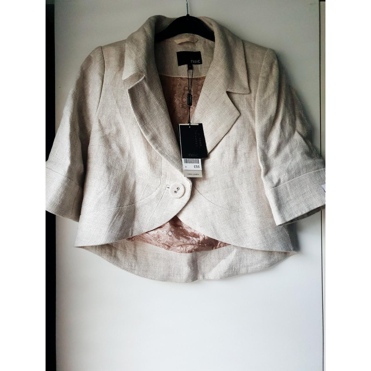 🤍 Cream Blazer Jacket Midi cutoff 100... Depop