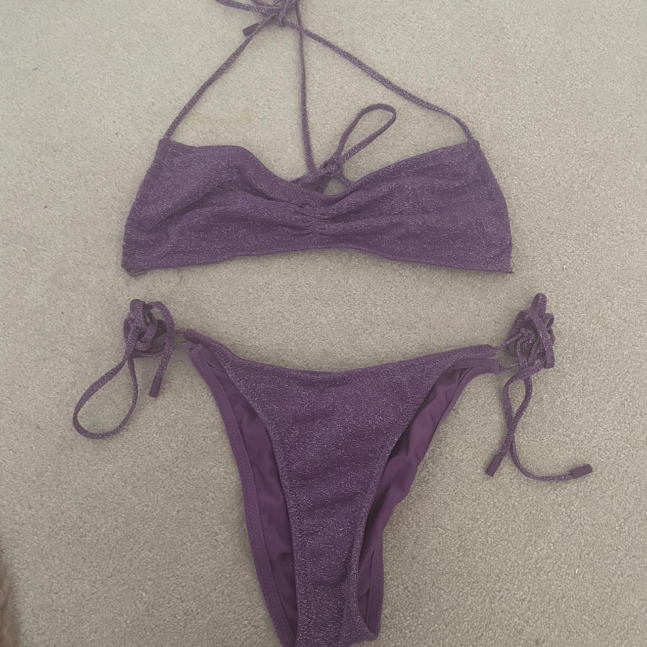 Triangl Purple Sparkly Bikini Size S Top And Size Xs Depop