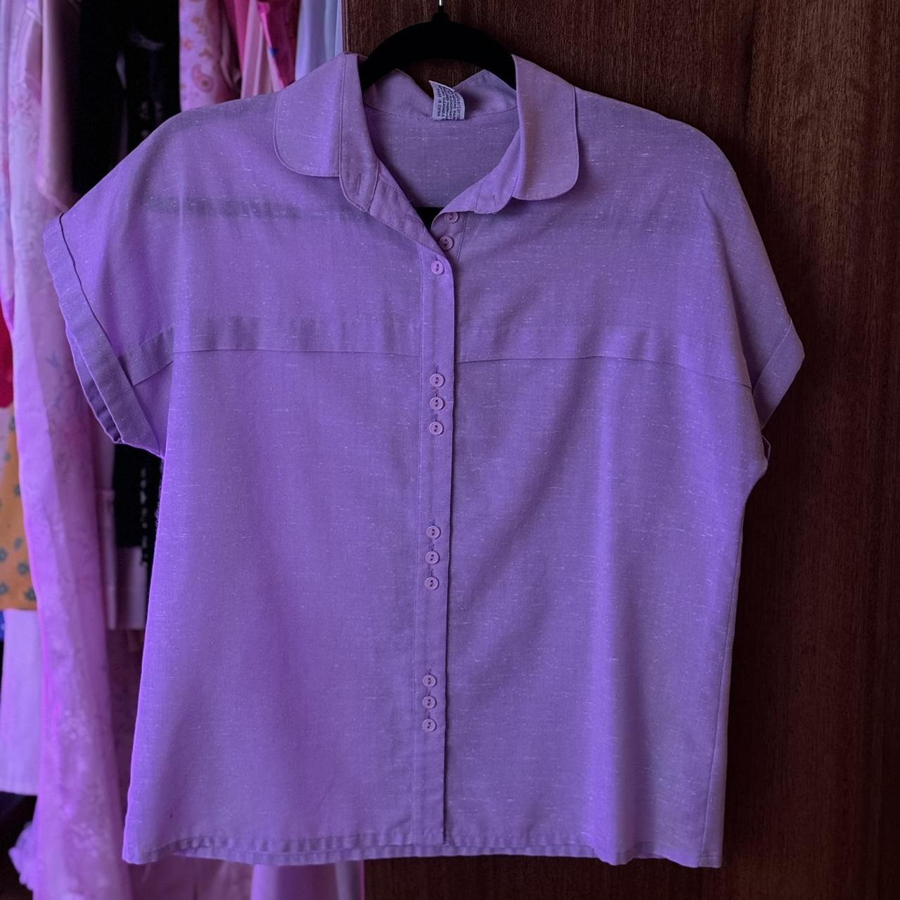 Vintage Target Lavender Button Up S/S Shirt Size... - Depop