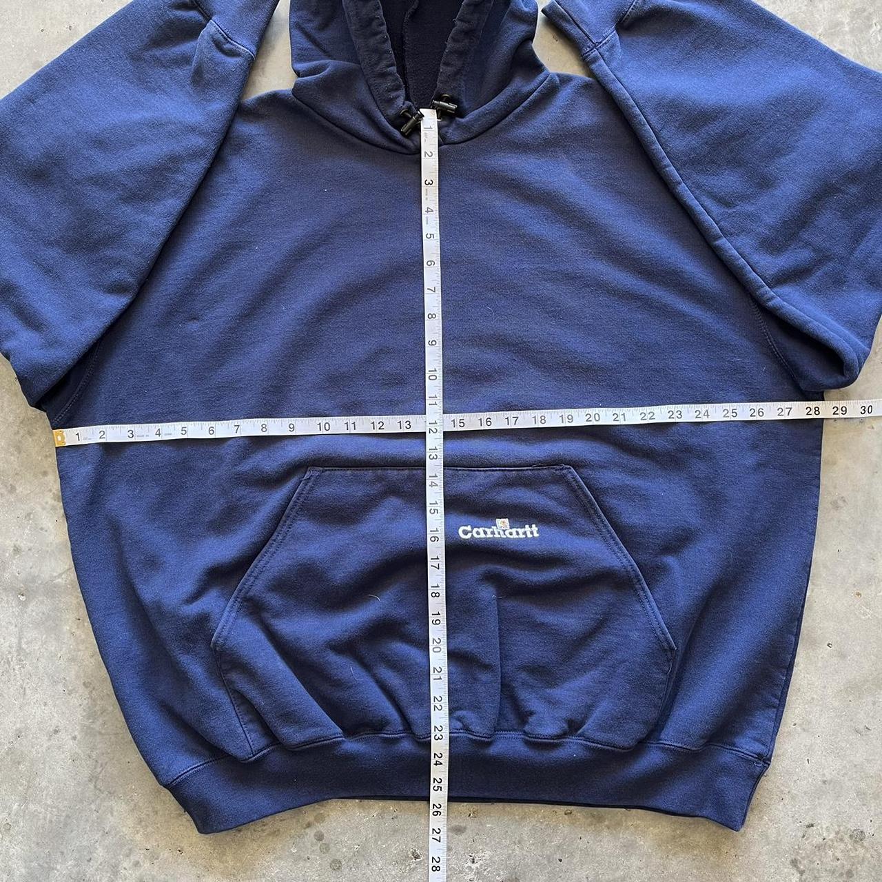 Vintage 00s Navy Blue Carhartt hoodie Size 2XL Good... - Depop