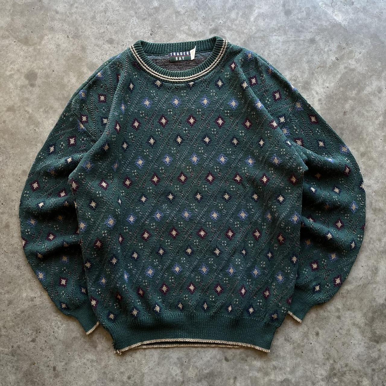 Vintage grandpa core knit sweater Size large tall Depop