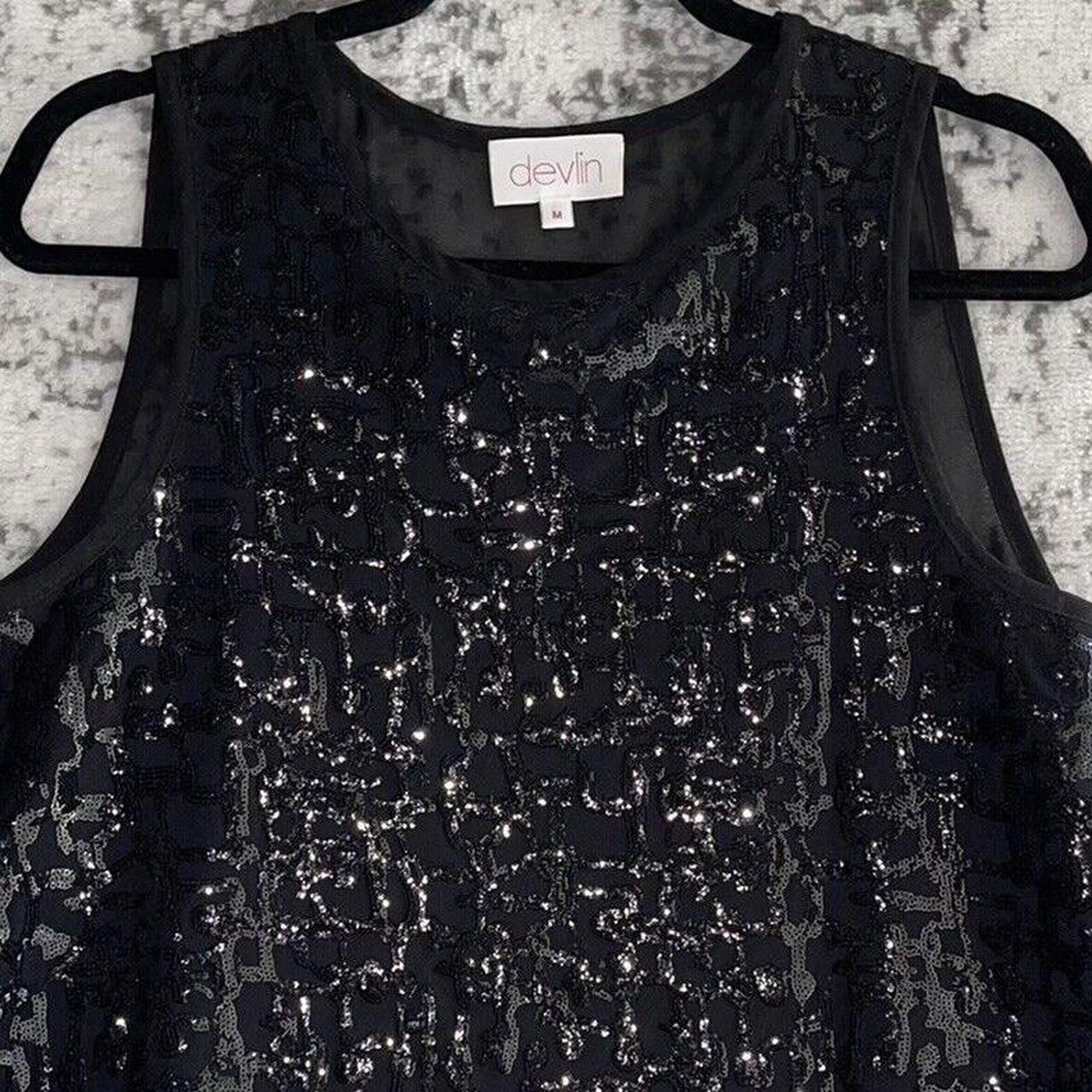 devlin Women's Blouse - Black - M – Devlin Sequin… - image 5
