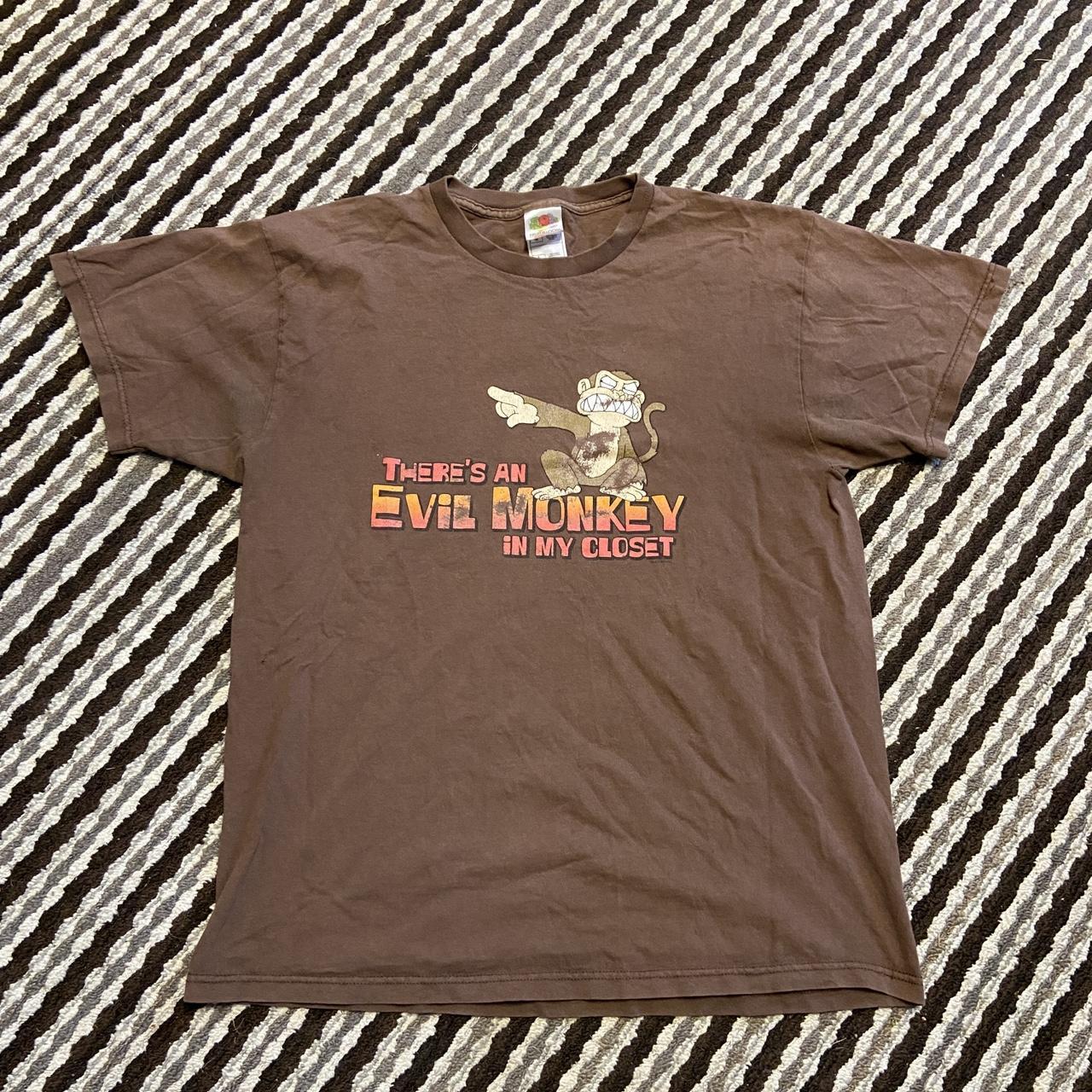 Vintage Y2K Family Guy Monkey Shirt “There’s an Evil... - Depop