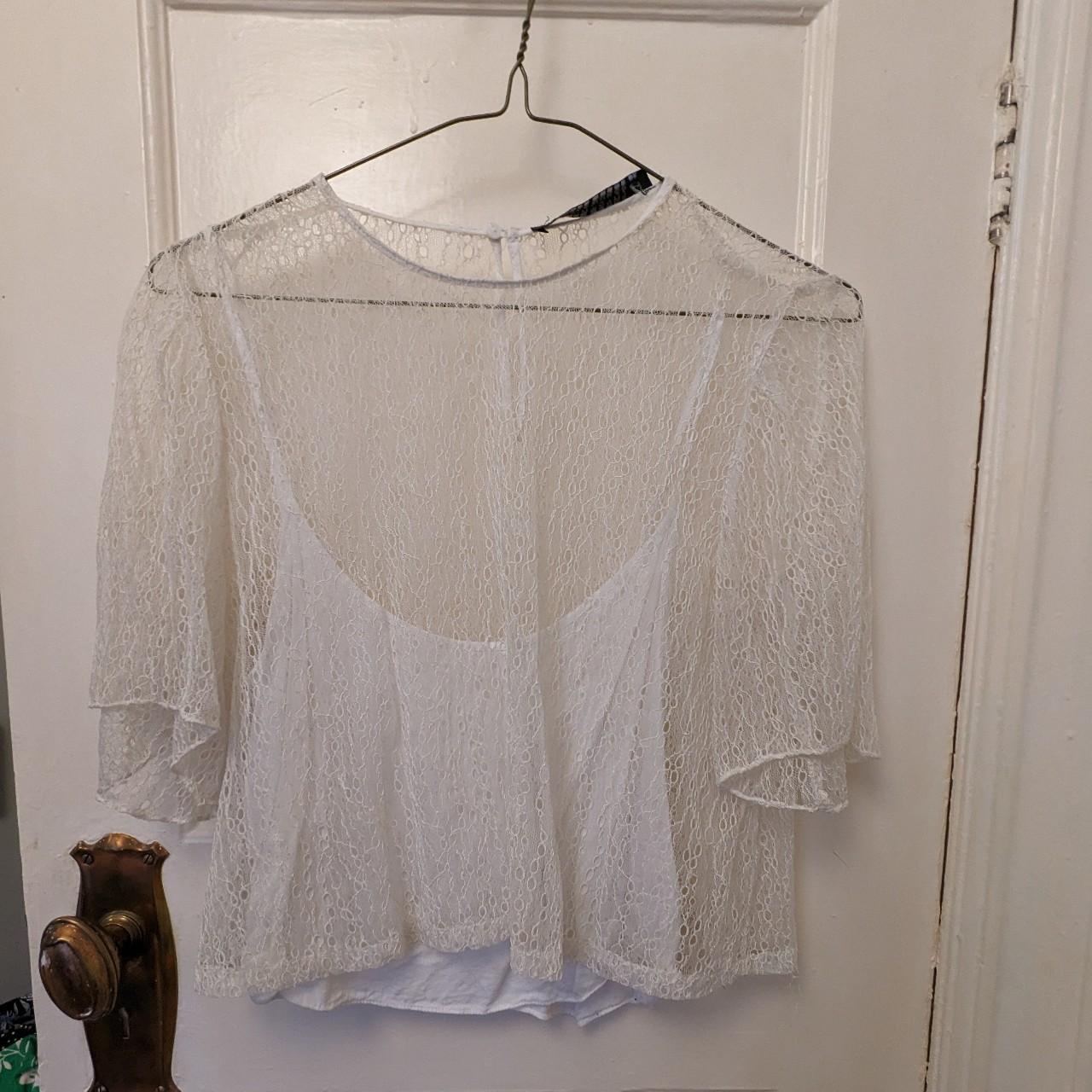 Zara Women's White Blouse | Depop