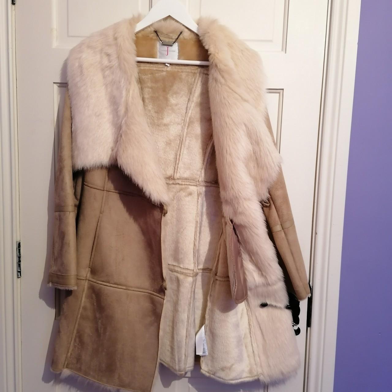 Jasper Conran for Debenhams faux sheepskin coat size