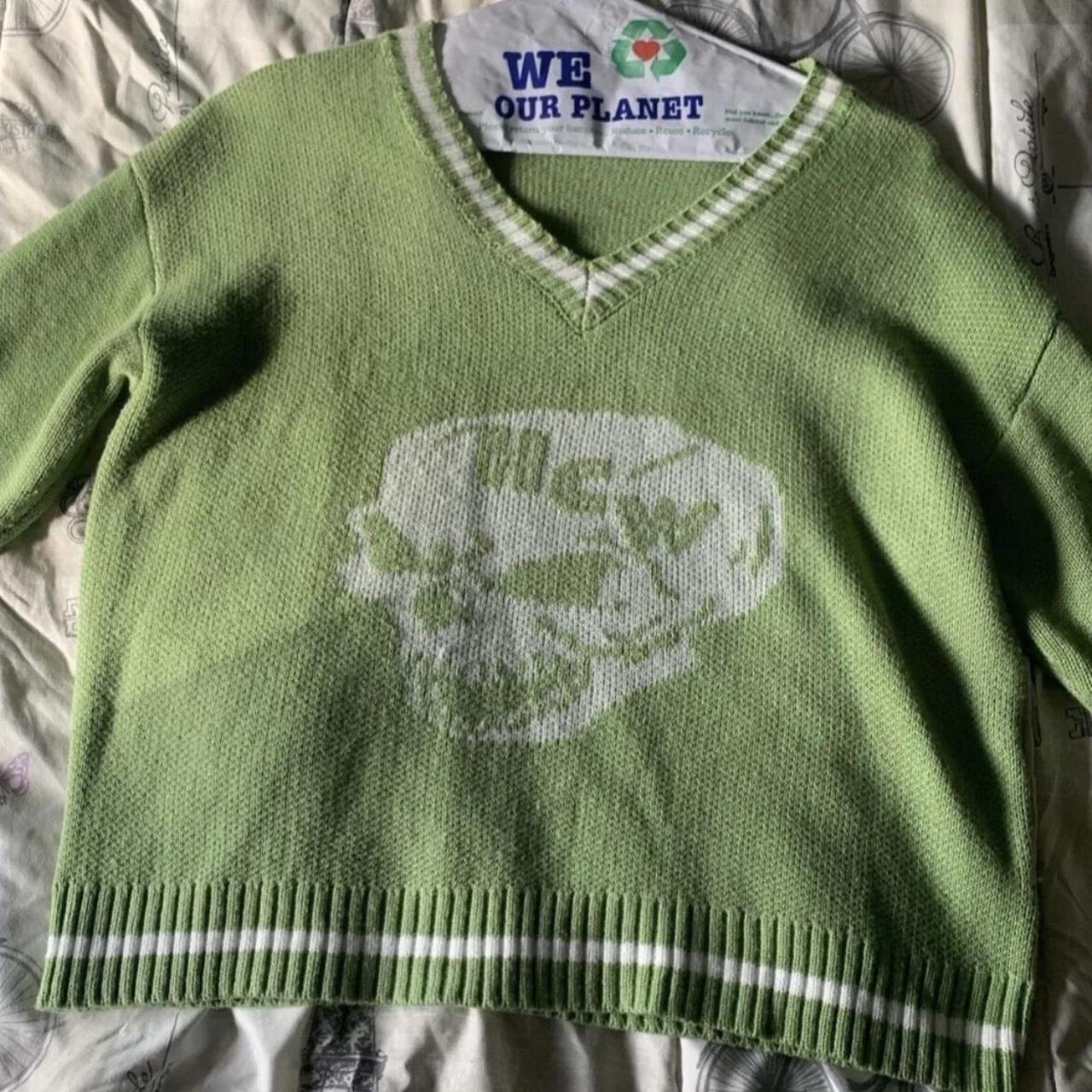 Green discount skull sweater