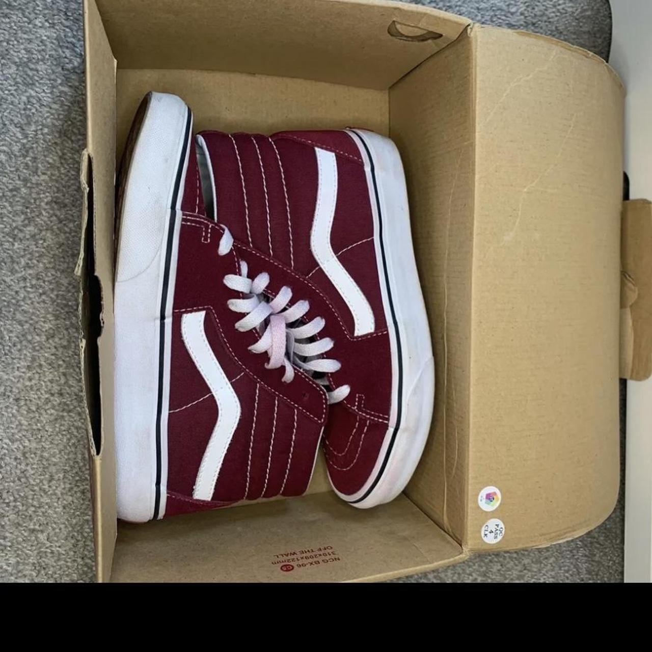 Vans sk8 hi on sale burgundy