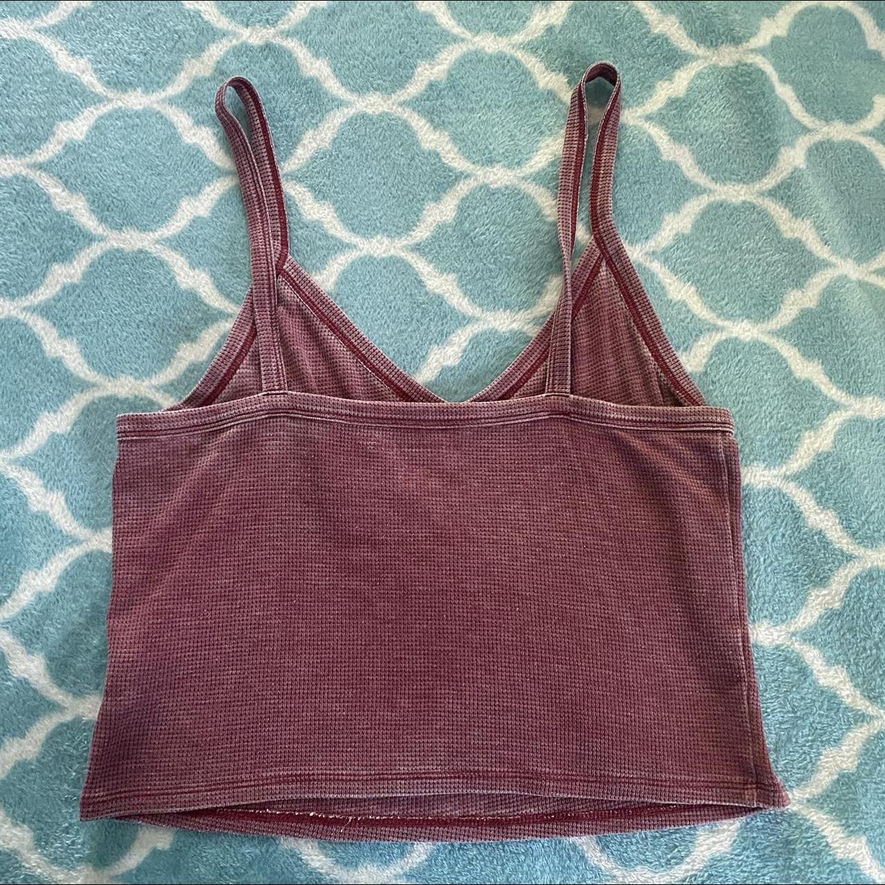 American Eagle Women's Burgundy and Red Vest | Depop