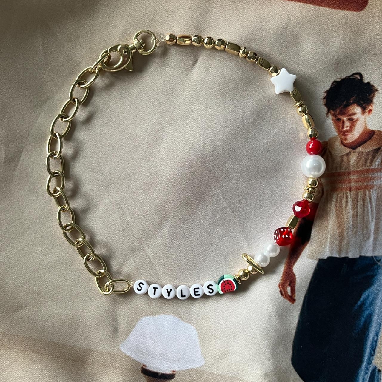 Harry Styles Necklace, Letter Bead Necklace, Eliou, Golden Necklace, Pearl  Name Necklace, Golden Necklace, Beaded Necklace, Pearl Choker - Etsy