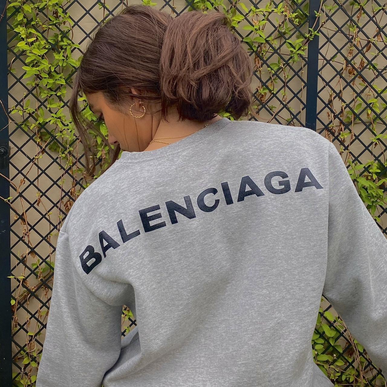 Balenciaga Women's Grey and Black Jumper