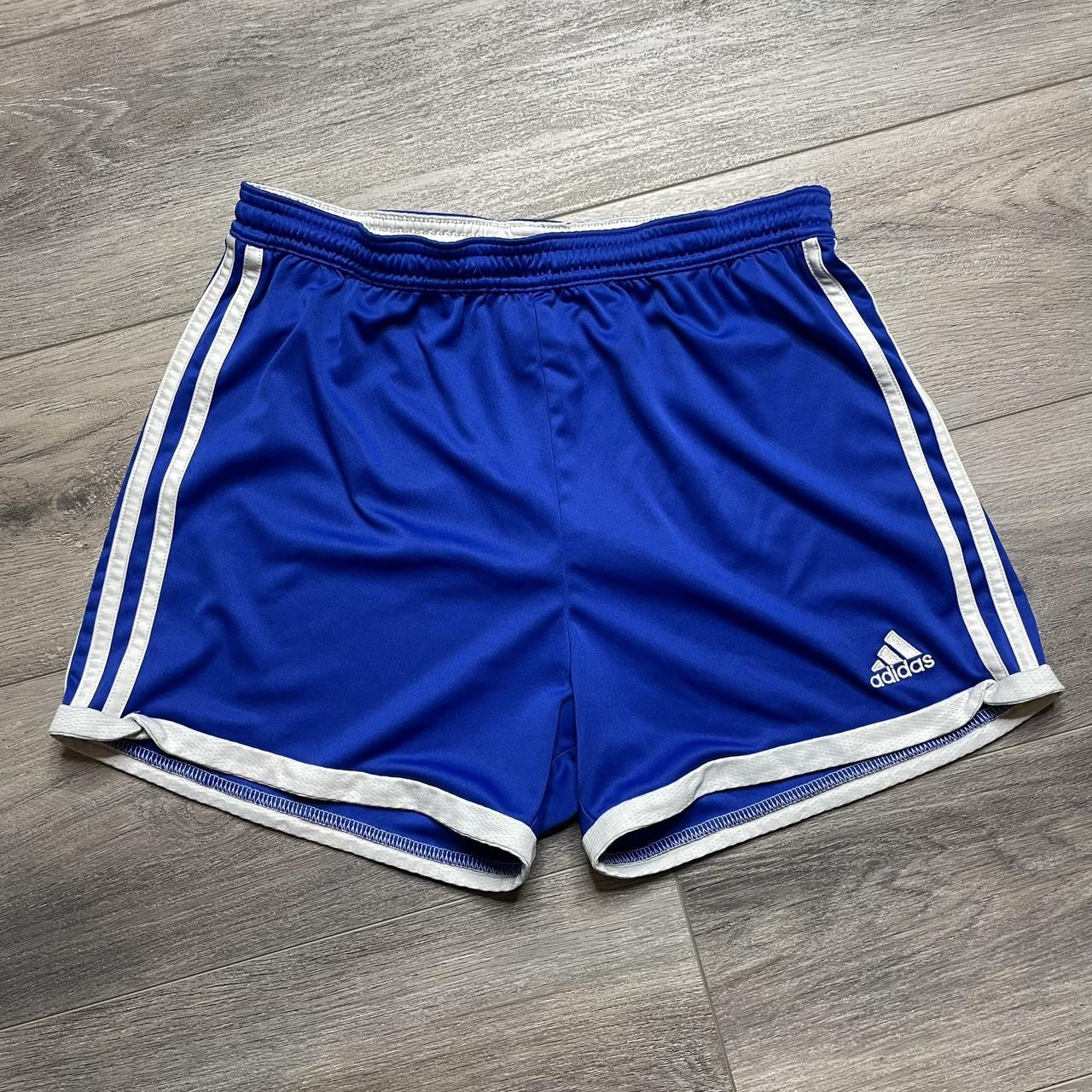 Adidas Originals Women's Blue and White Shorts | Depop