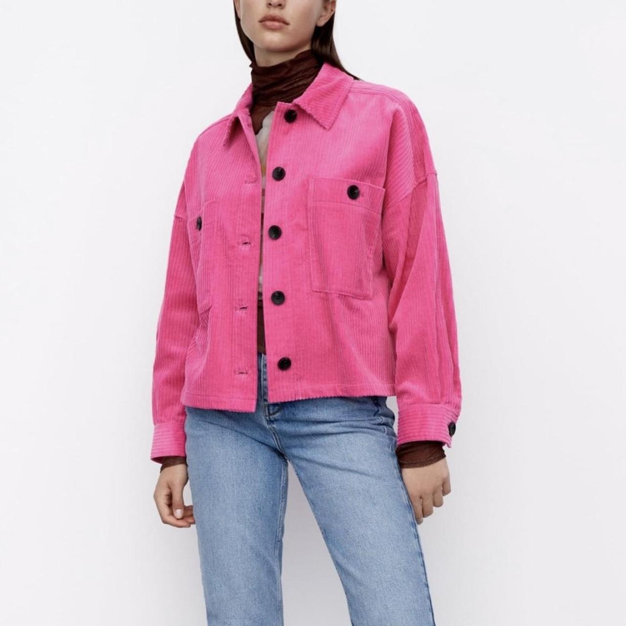 Pink cord cheap jacket zara