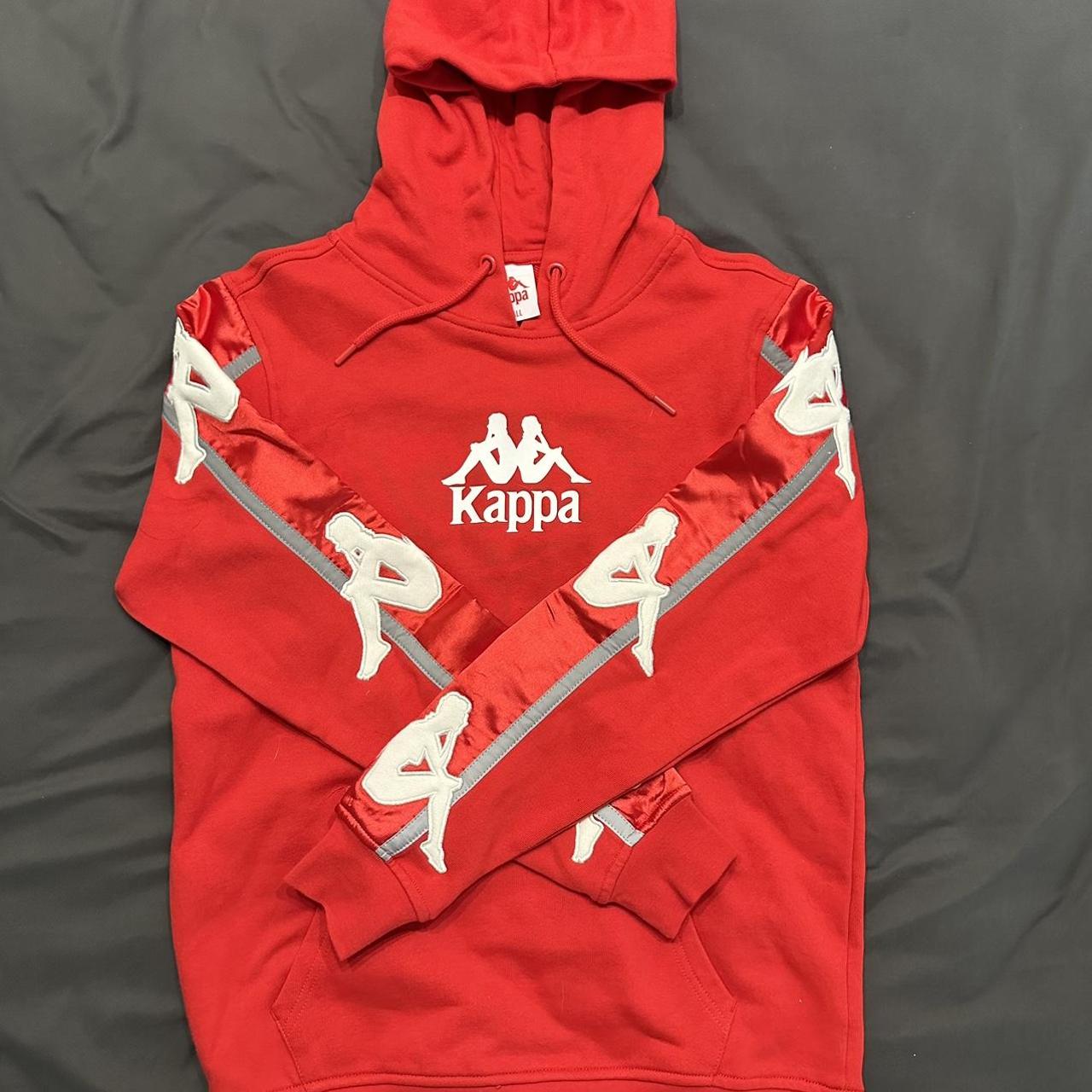 Kappa red white and cheap blue hoodie