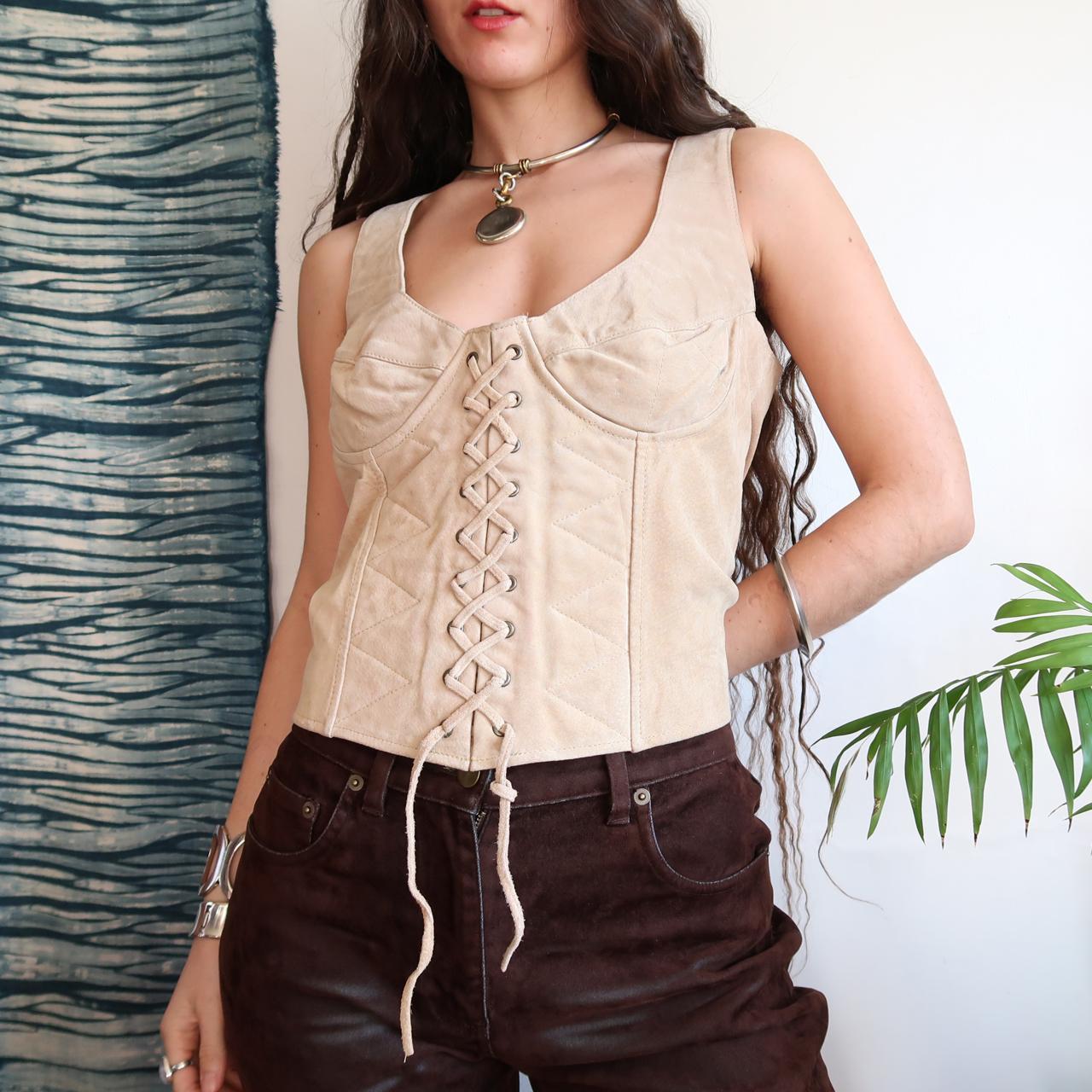 Brandy Melville tan Lace top! Never worn, Excellent - Depop