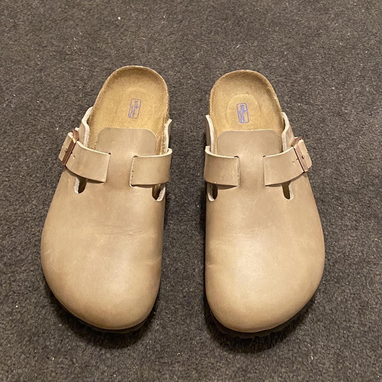 Birkenstock Women's Brown and Tan Clogs | Depop