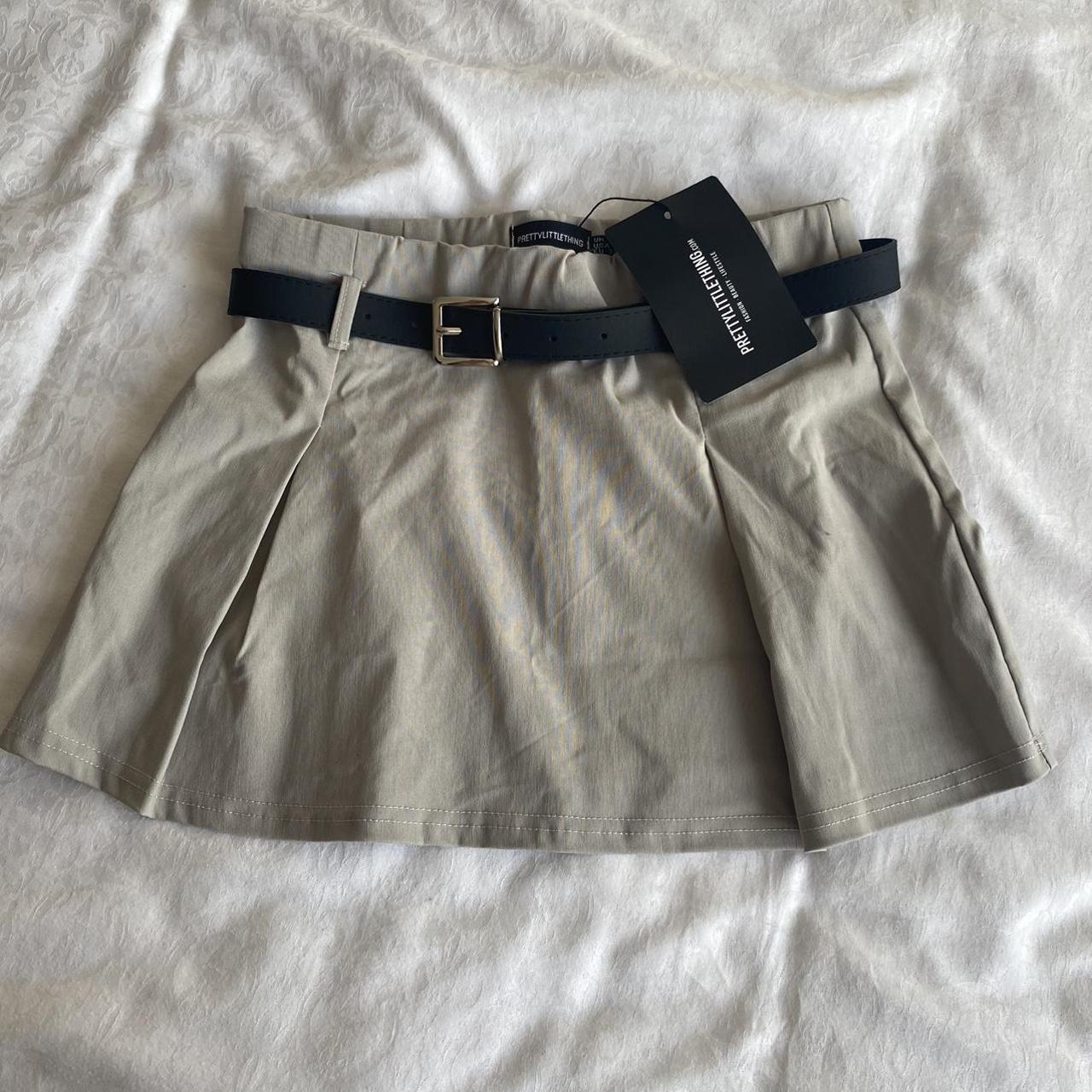 PrettyLittleThing Women's Tan Skirt | Depop