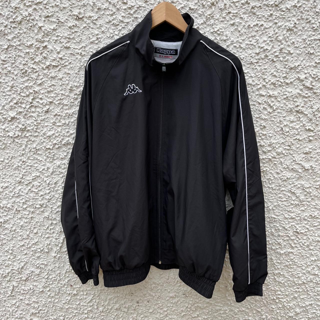 Black Kappa Full Zip Tracksuit Top lightweight. Depop