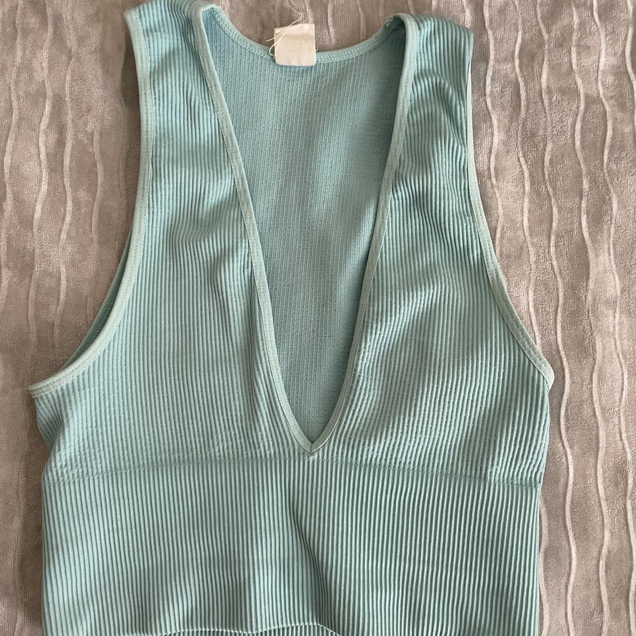 urban outfitters blue josie top size small worn once... - Depop