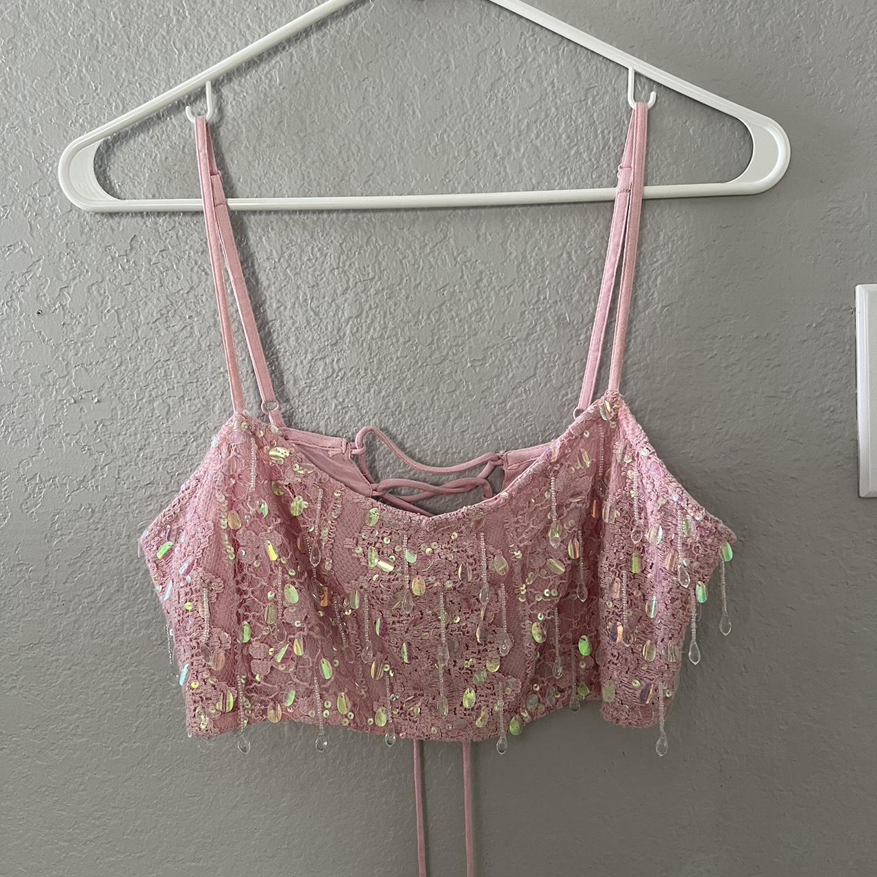 Urban Outfitters Dolly Sparkly Sequin Cami not sold... - Depop