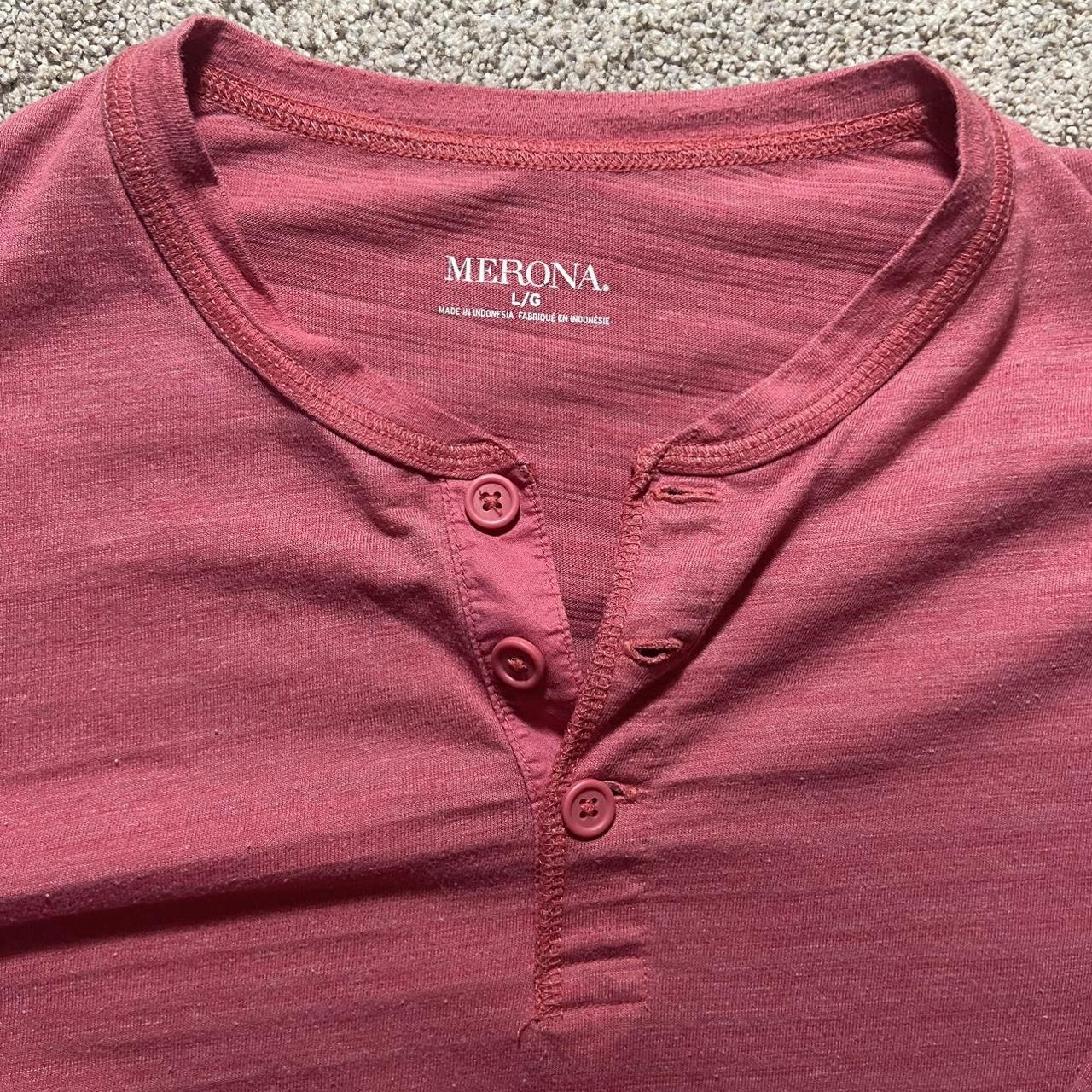 Merona Men's Burgundy and Red Shirt | Depop