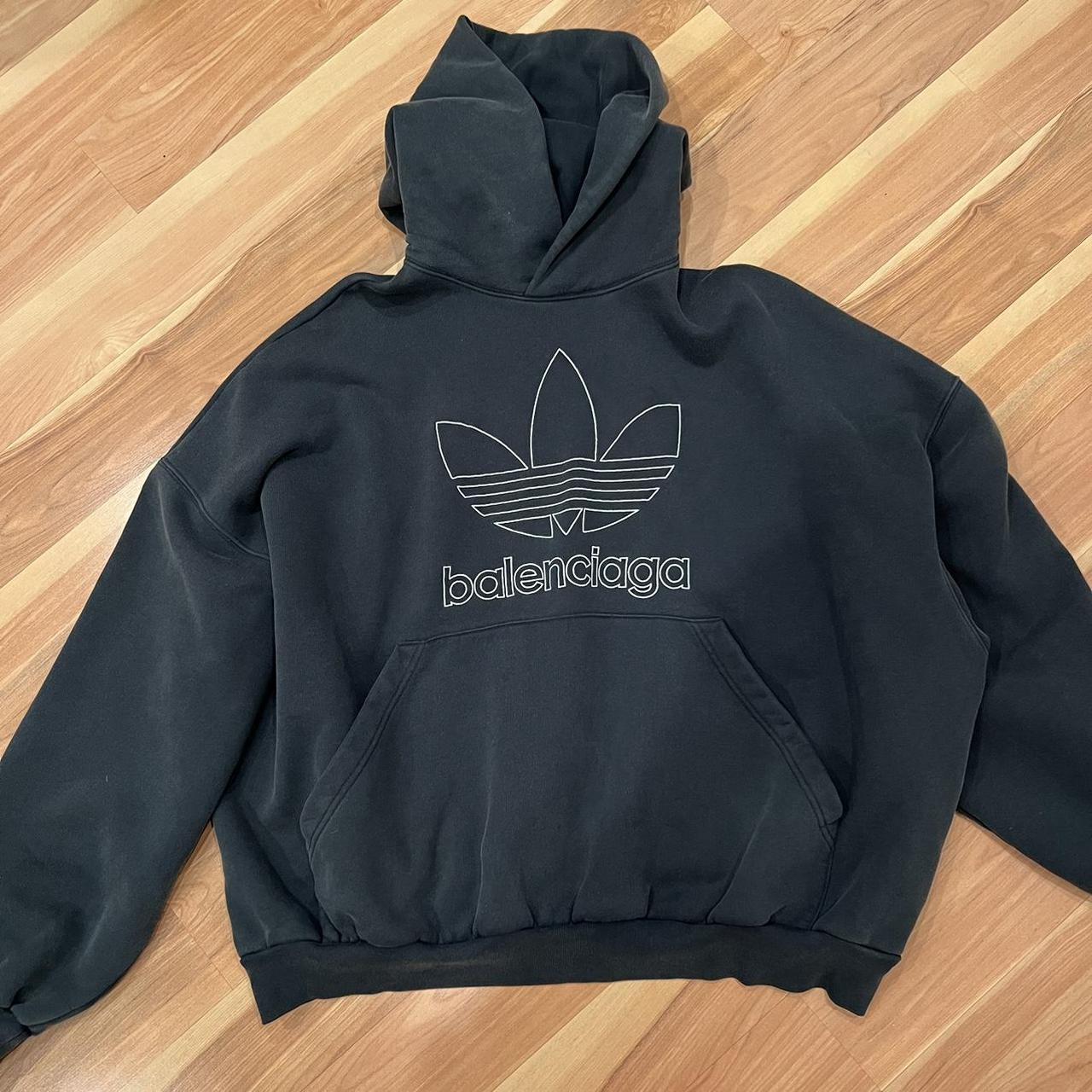 Adidas x Balenciaga hoodie Worn once, 10/10... - Depop