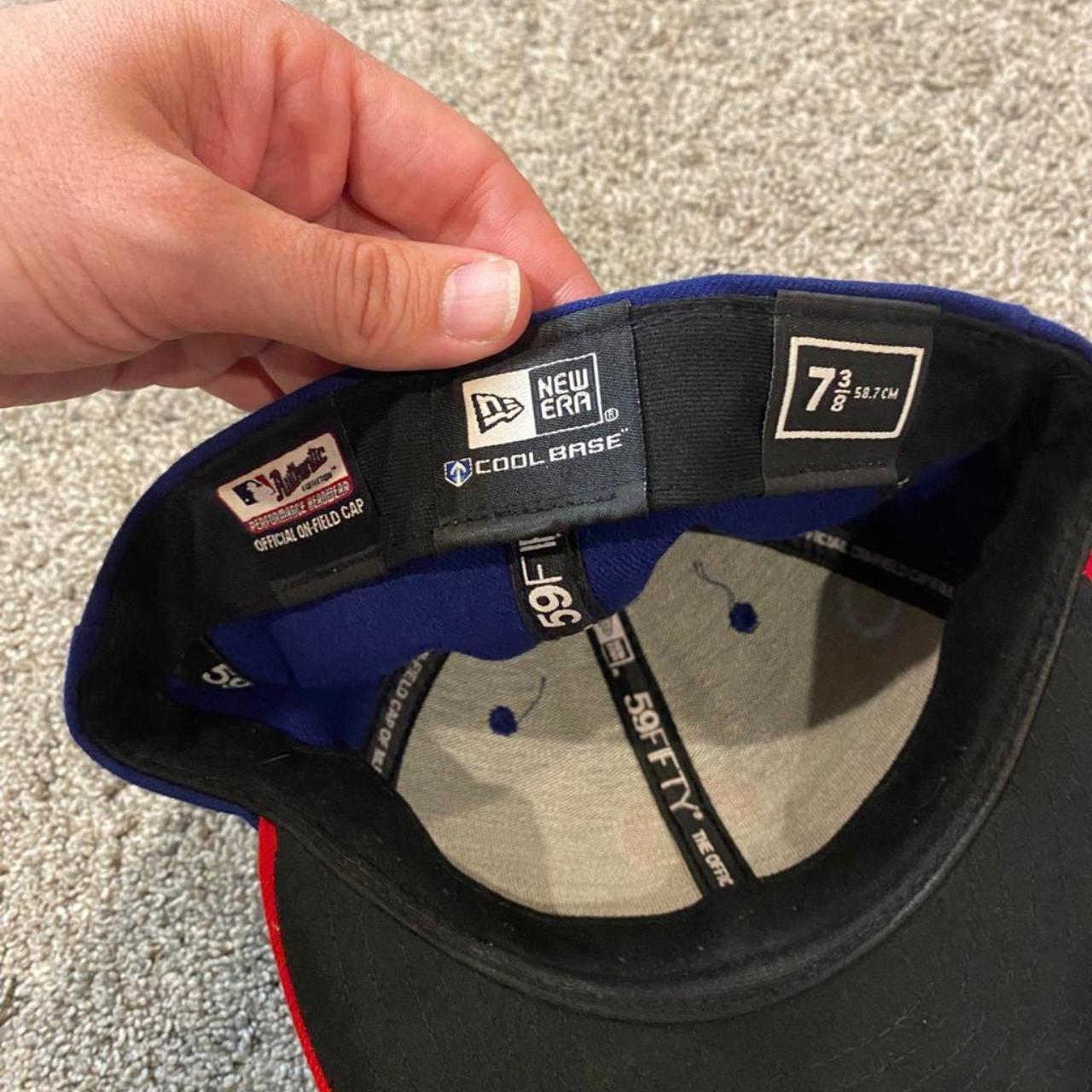 7 3/4 dark blue phillies fitted with hat club pin - Depop