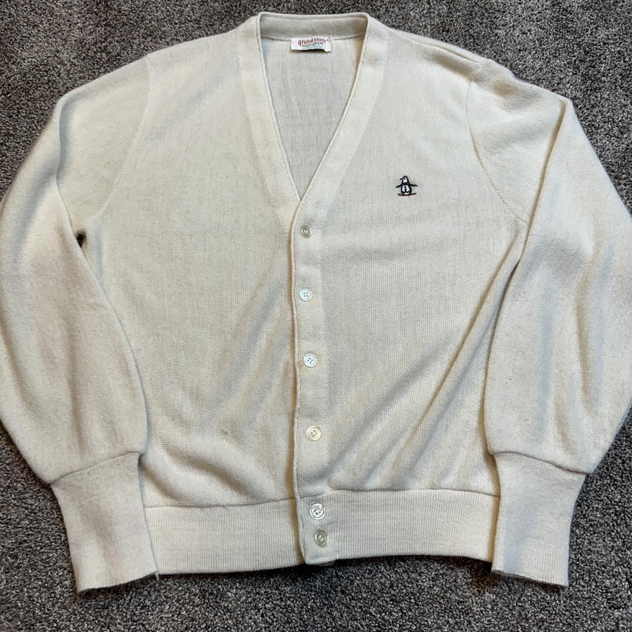 Vintage preppy grandpa grunge 70s cardigan. Size...