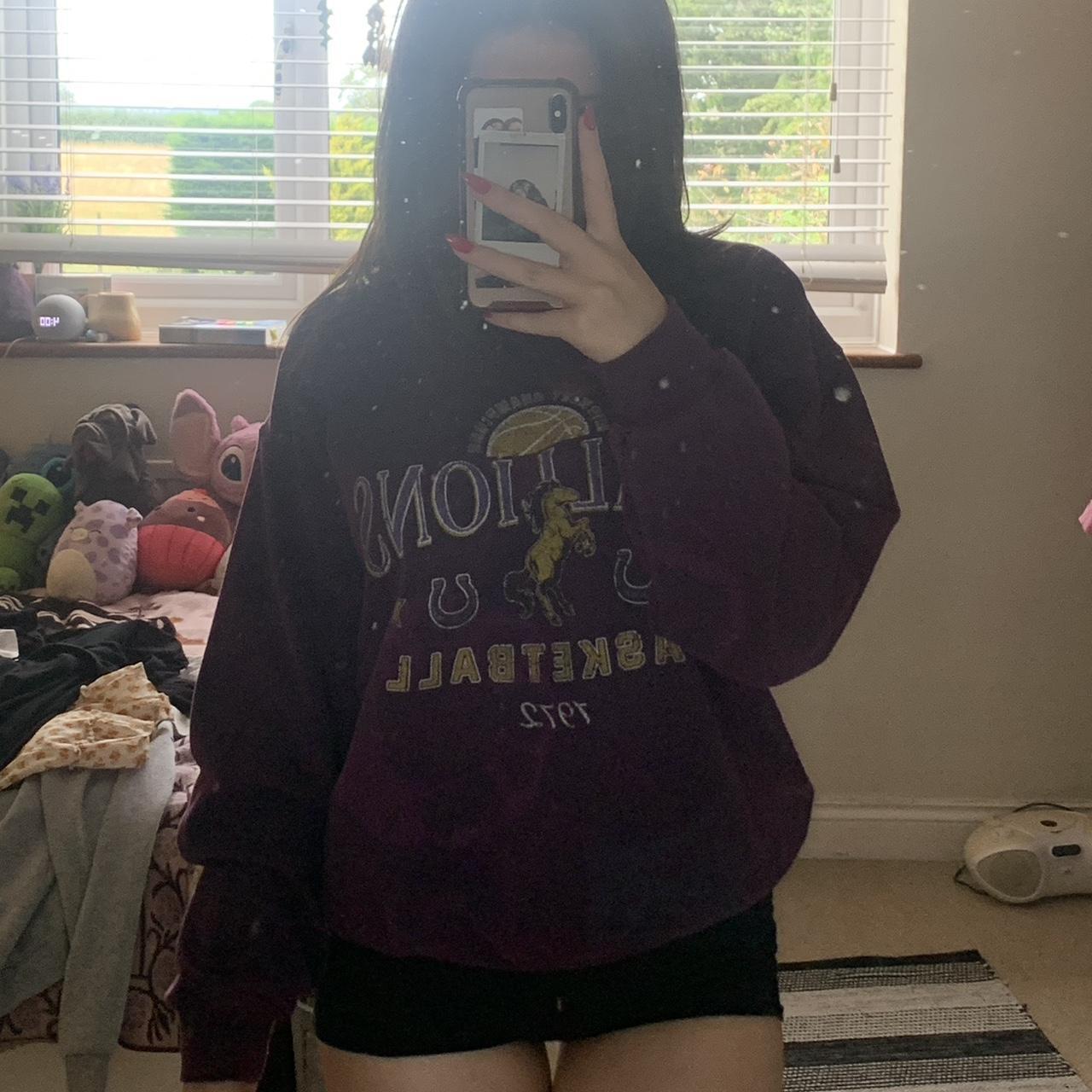 urban outfitters purple jumper size s worn a few... - Depop