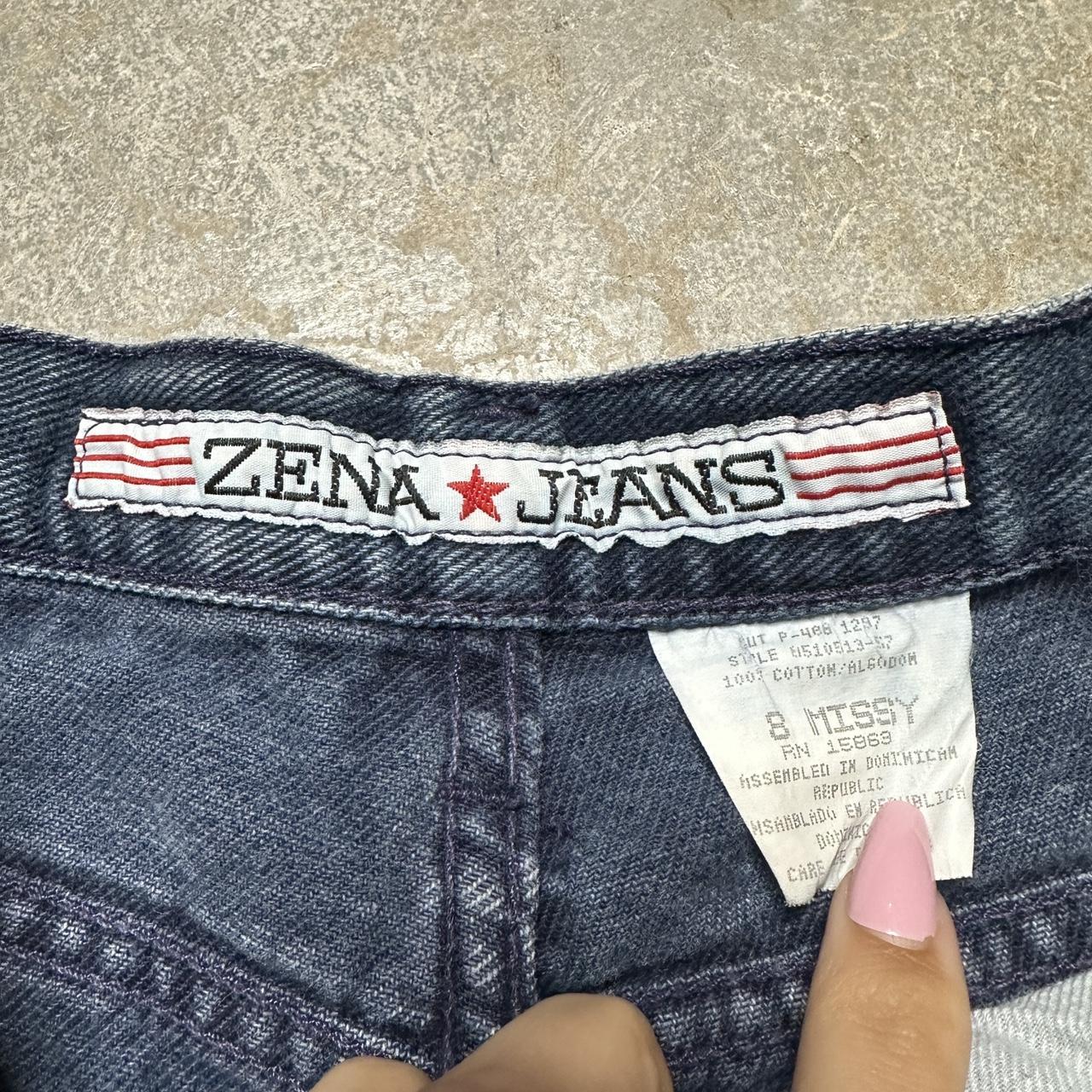 Zena Jeans Women's Blue and Navy Shorts | Depop