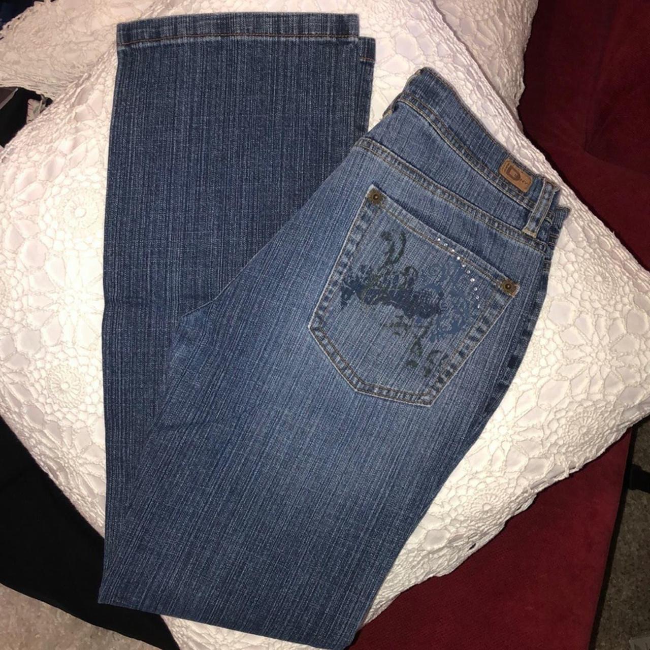 DKNY Vintage Jeans Jewel-studded back pocket jeans,... - Depop