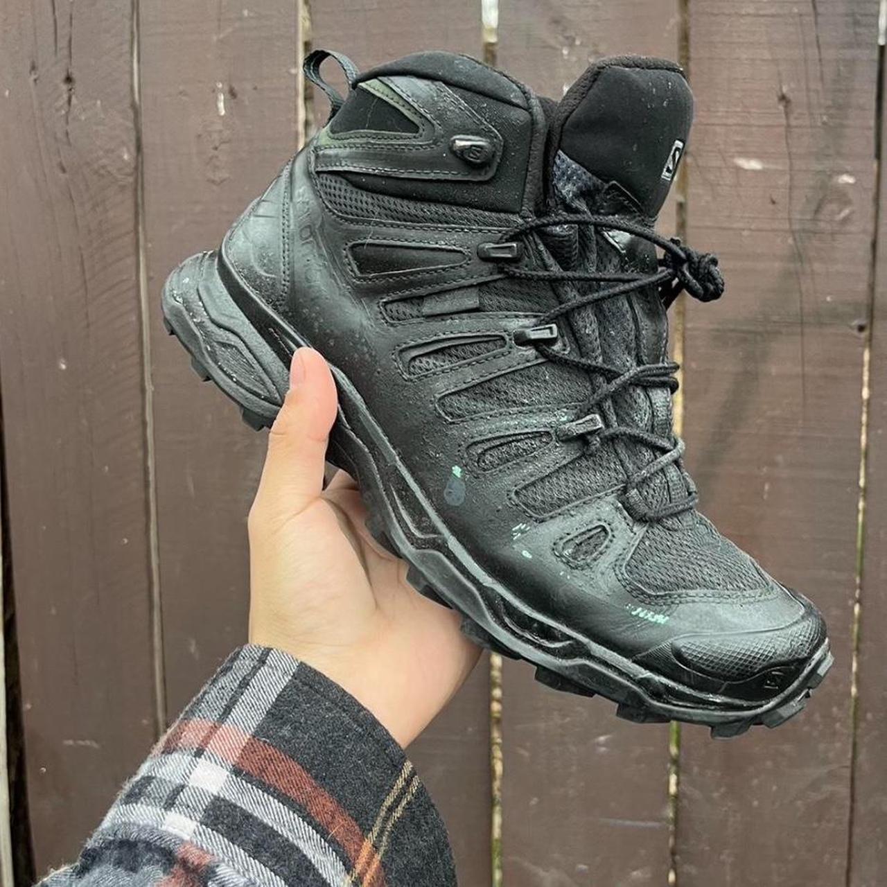 Salamon hiking boots. That were dyed black and are... - Depop