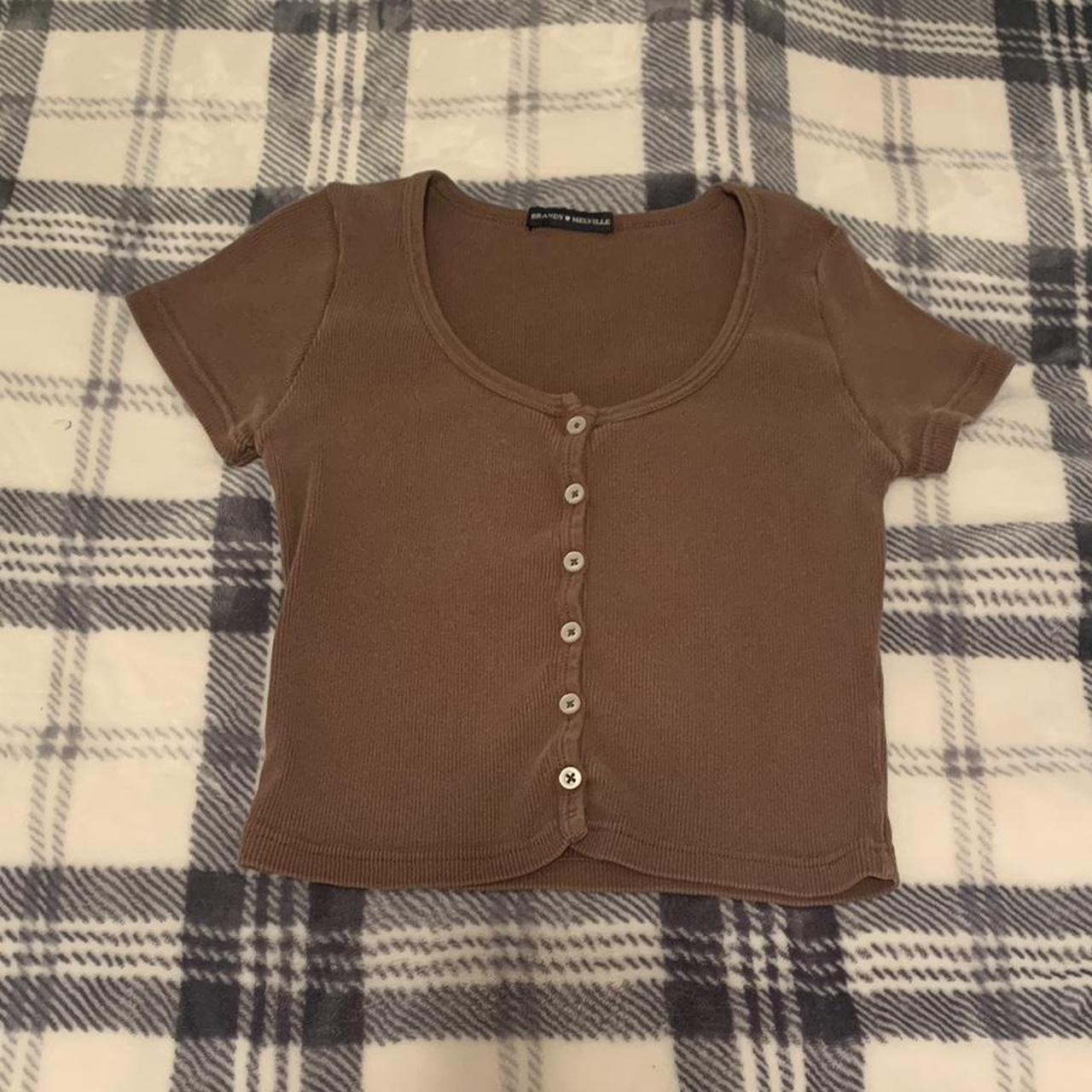 Brandy Melville Brown Zelly Top One size but best... Depop
