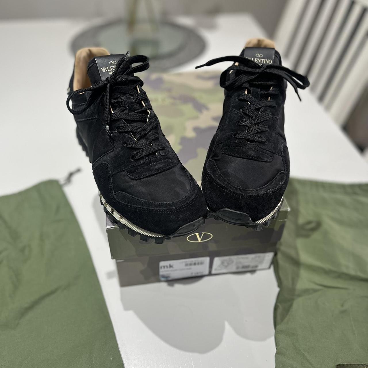 Valentino Rockstud Camouflage Trainers in black